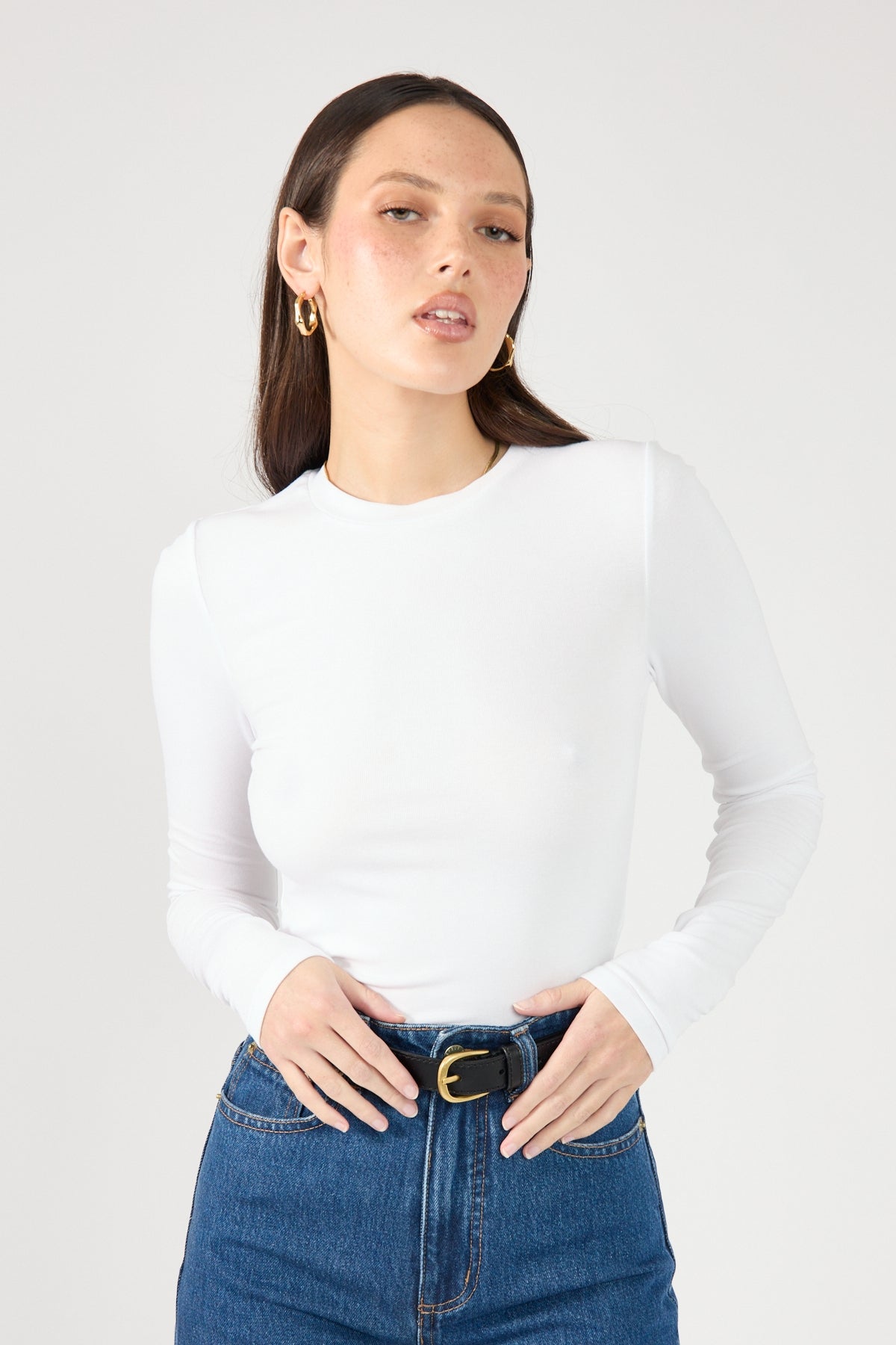 Perfect Stranger Long Sleeve Top White