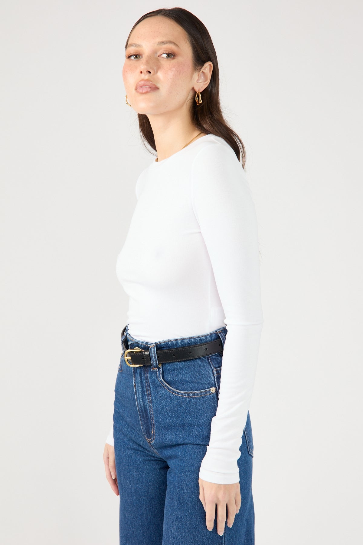 Perfect Stranger Long Sleeve Top White