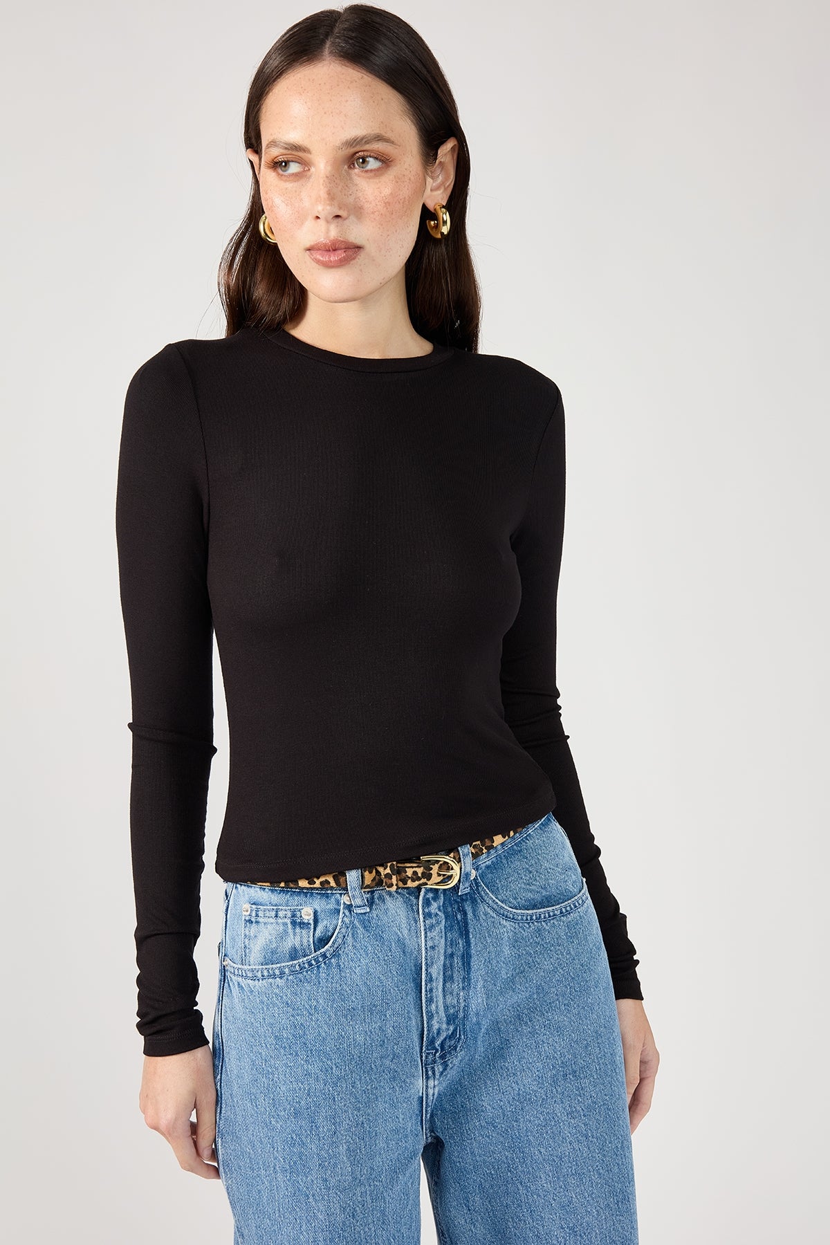 Perfect Stranger Long Sleeve Top Black