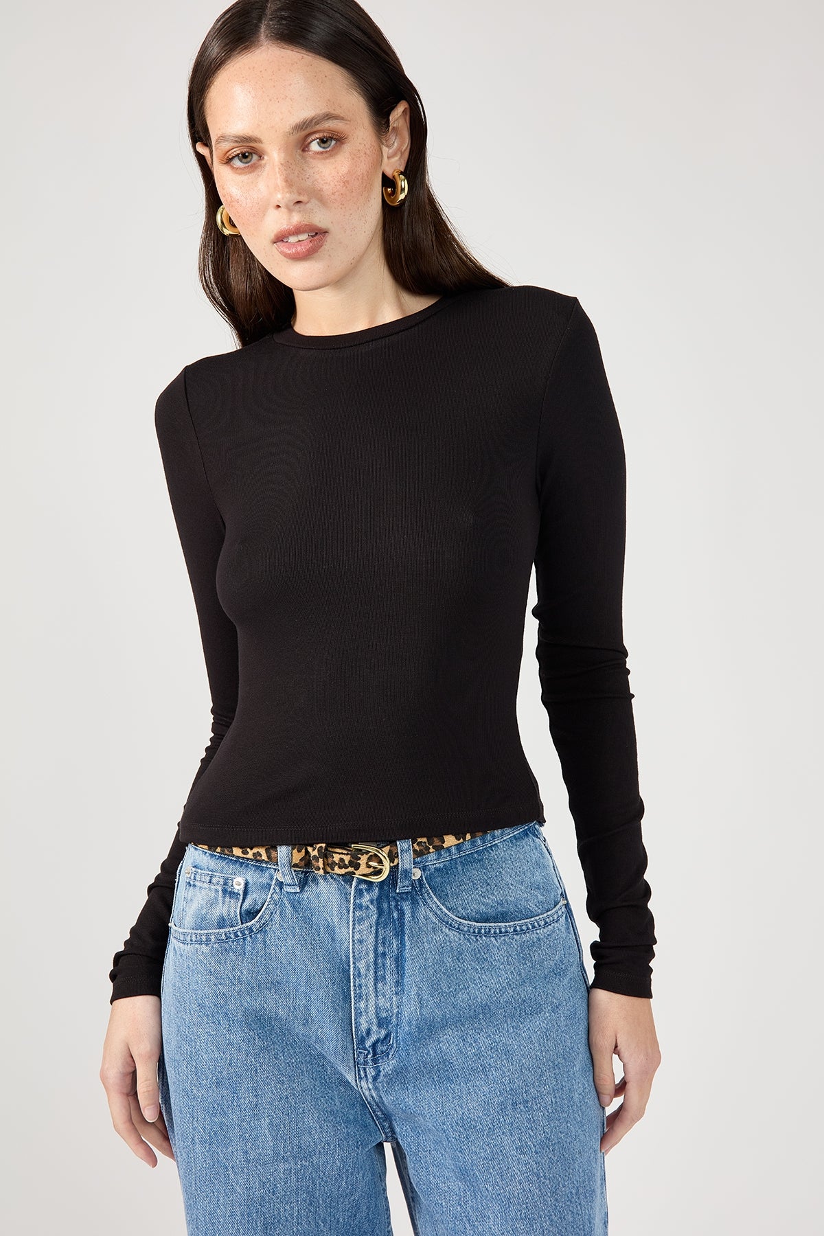 Perfect Stranger Long Sleeve Top Black