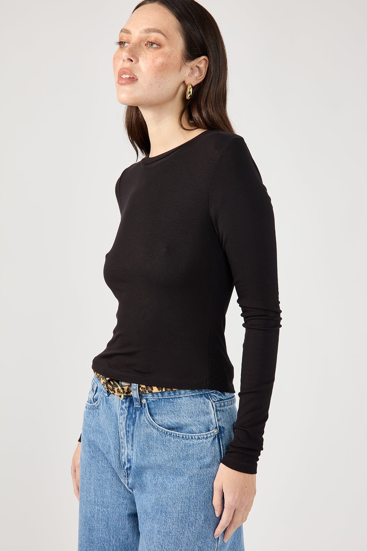 Perfect Stranger Long Sleeve Top Black