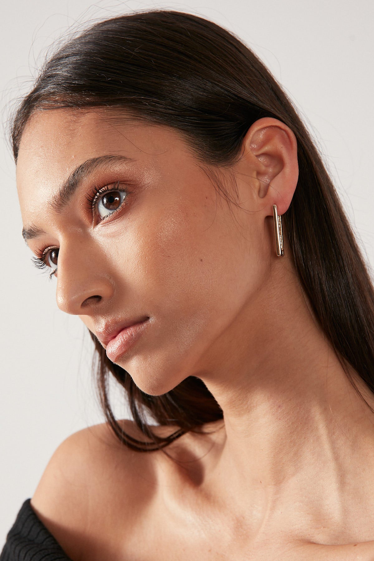 Perfect Stranger Boxy Hoop Plated Earring Gold Plated