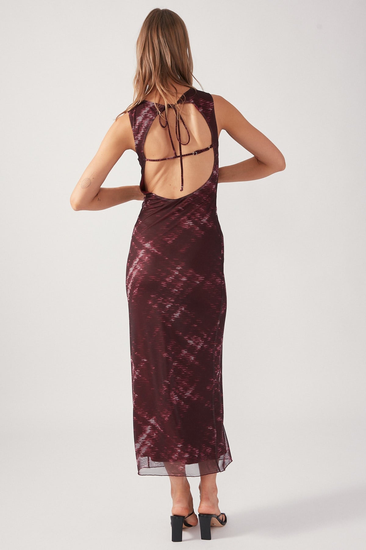 Perfect Stranger Wine Weave High Neck Maxi Dress Charcoal