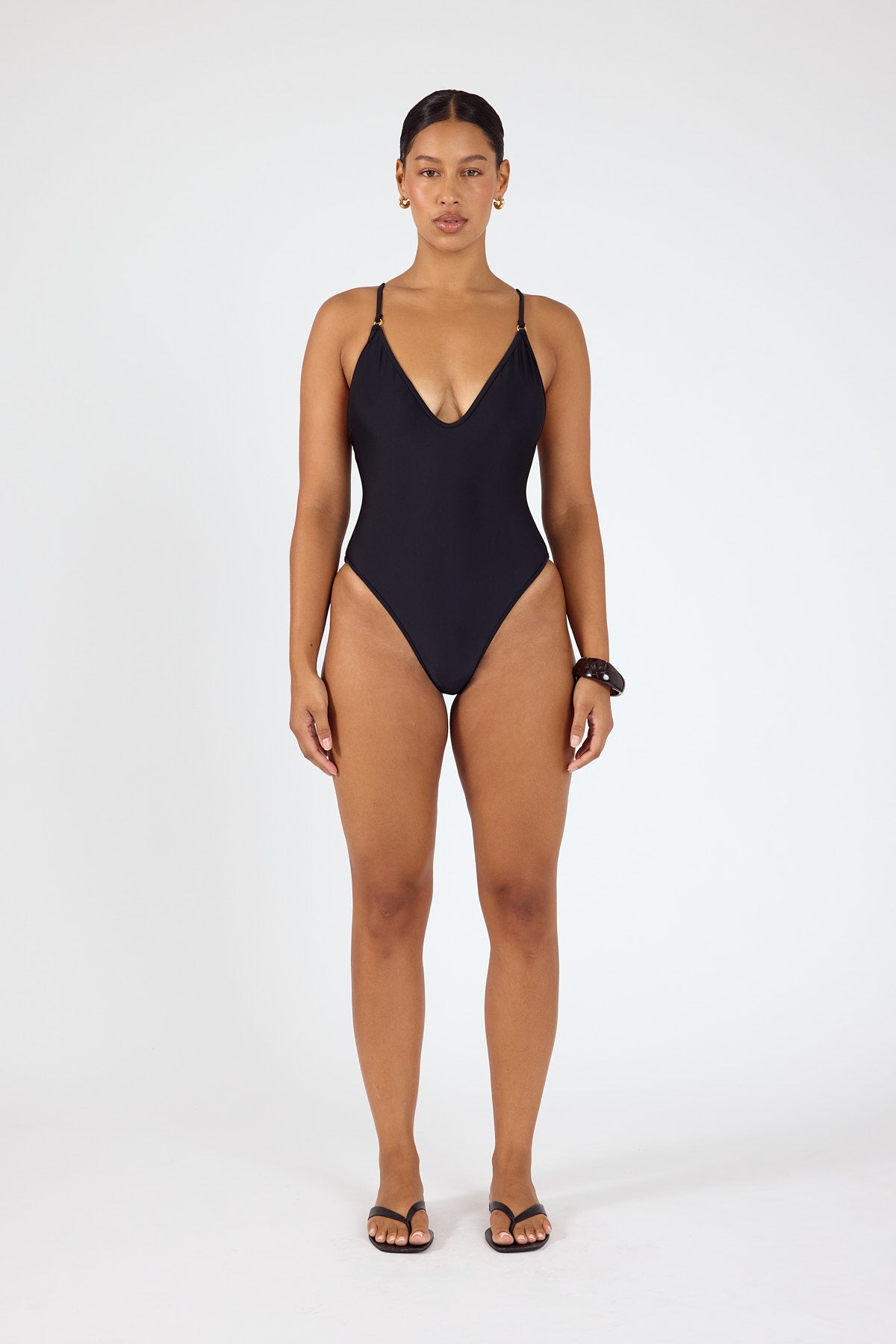 Perfect Stranger Spice Sunset One Piece Bodysuit Black
