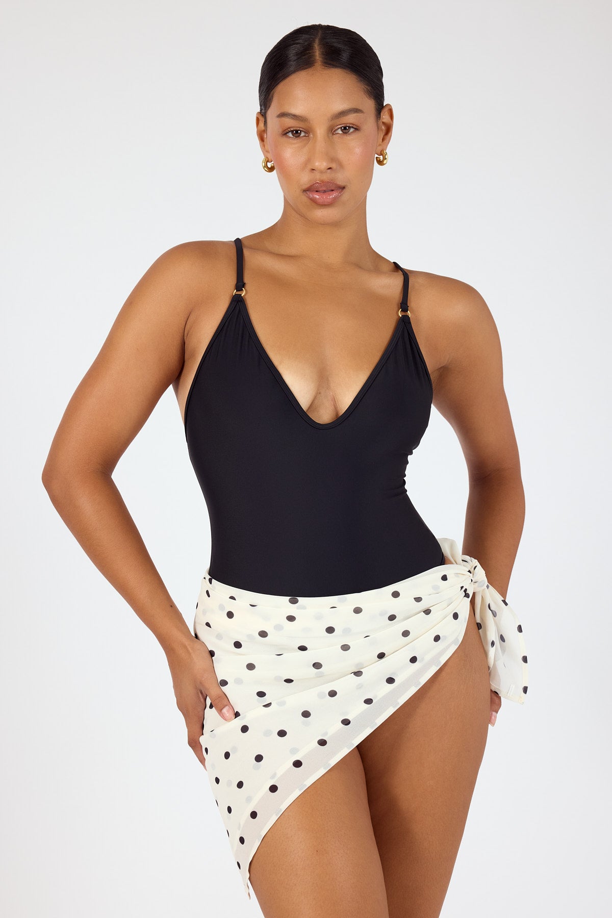 Perfect Stranger Spice Sunset One Piece Bodysuit Black