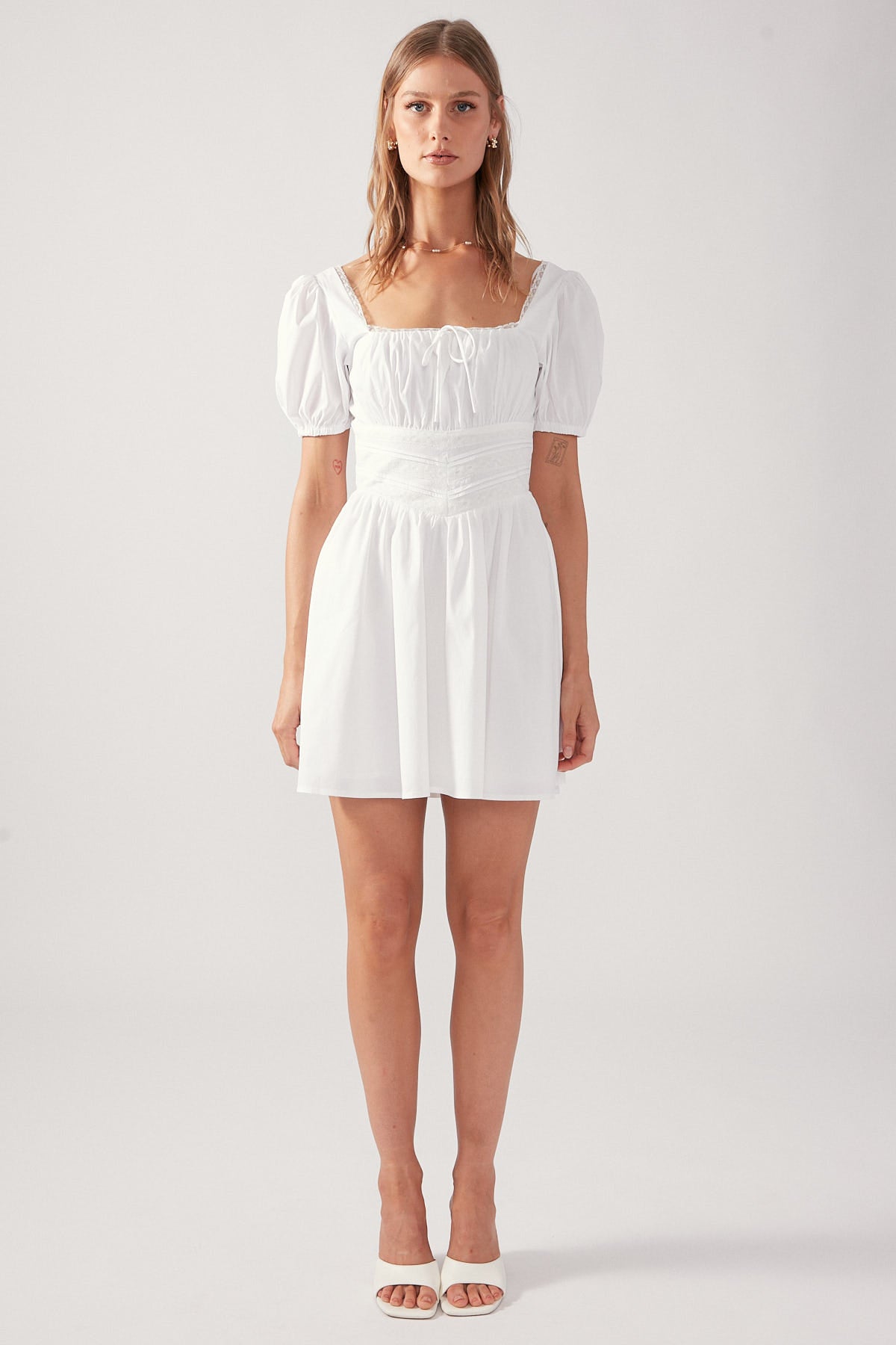 Perfect Stranger Whisper Lace Mini Dress White