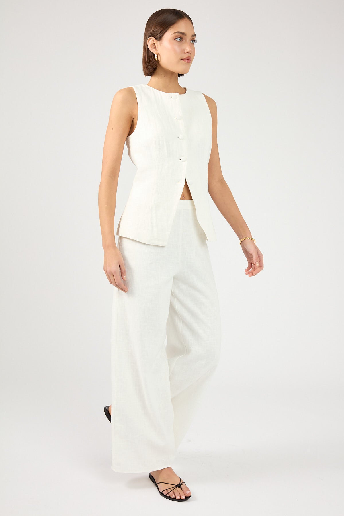 Perfect Stranger MENORCA LINEN PANT White