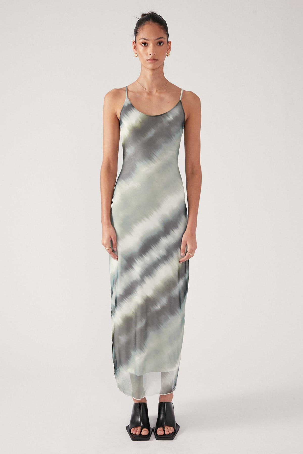Dominique Ruched Mesh Dress – Shades of Grey Boutique