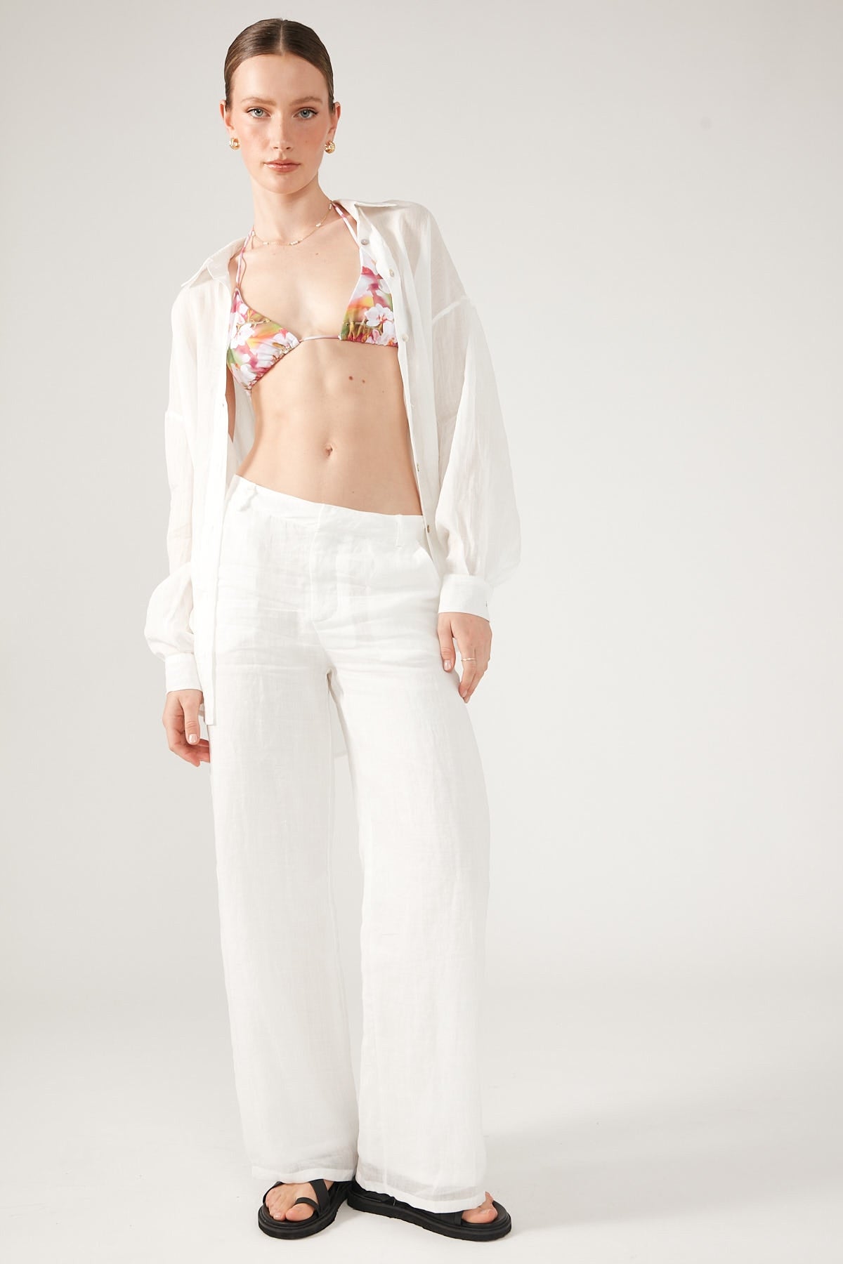 Perfect Stranger Golden Hour Ramie Pant White