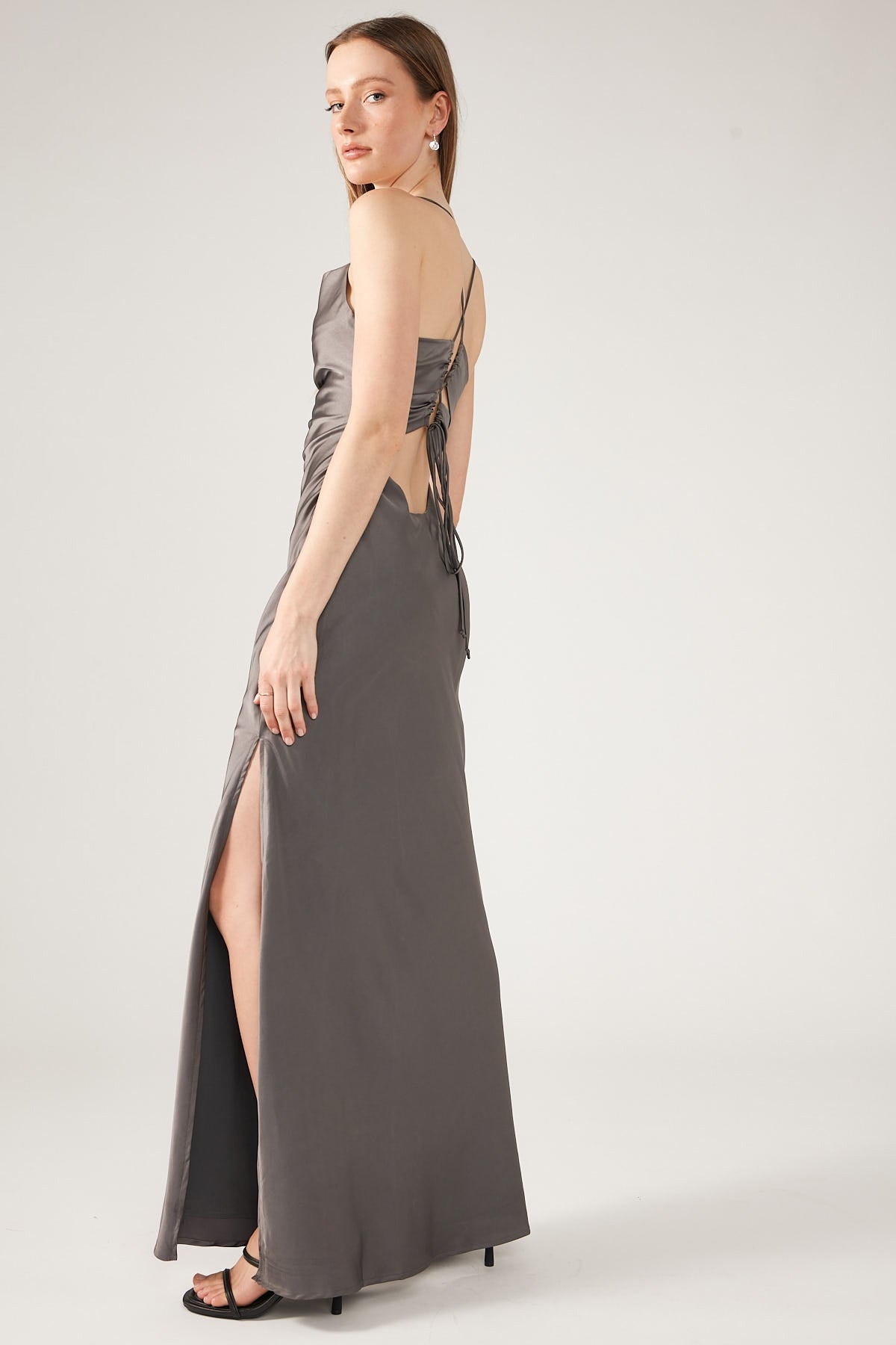 Perfect Stranger Evie Recycled Maxi Dress Charcoal