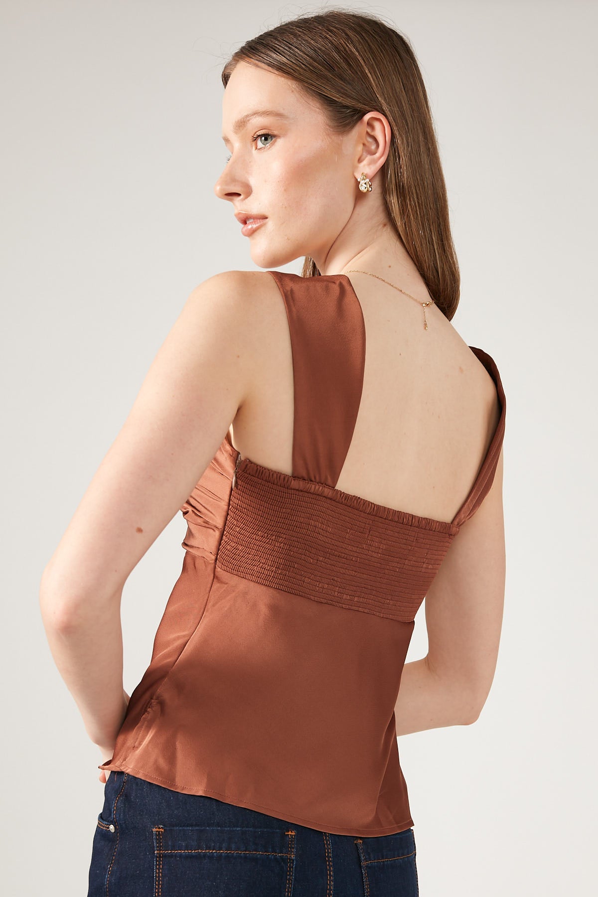 Perfect Stranger Simona Rouched Cami Brown