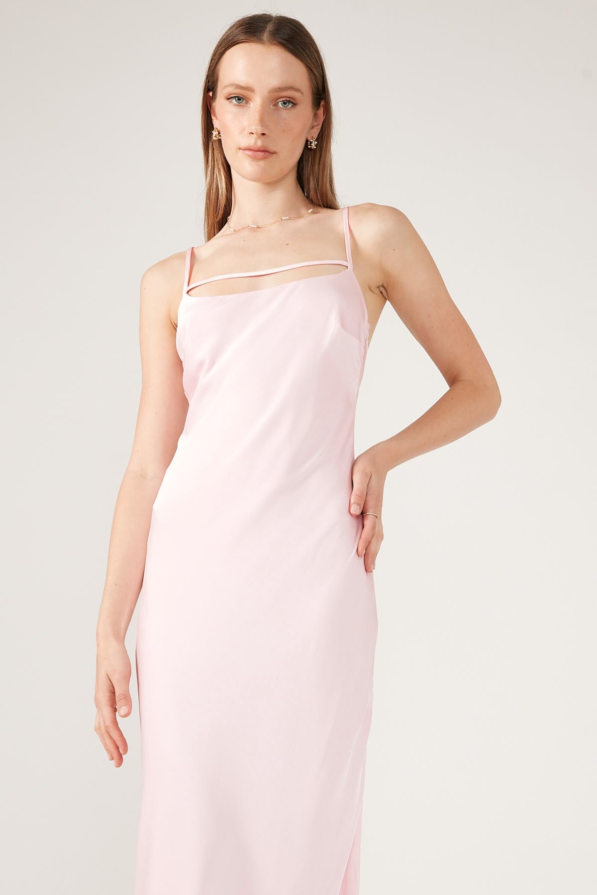 Perfect Stranger Celona Slip Midi Dress Pink