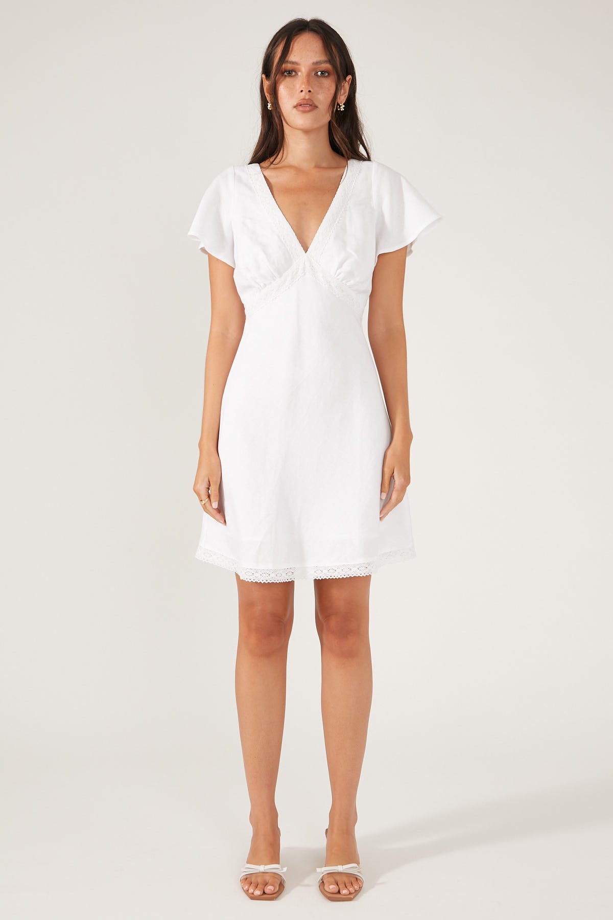 Perfect Stranger Lucia Linen Mini Dress White