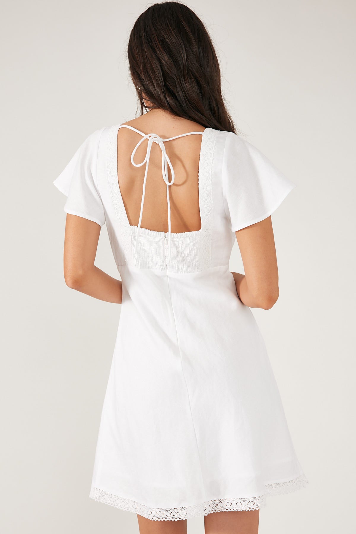 Perfect Stranger Lucia Linen Mini Dress White