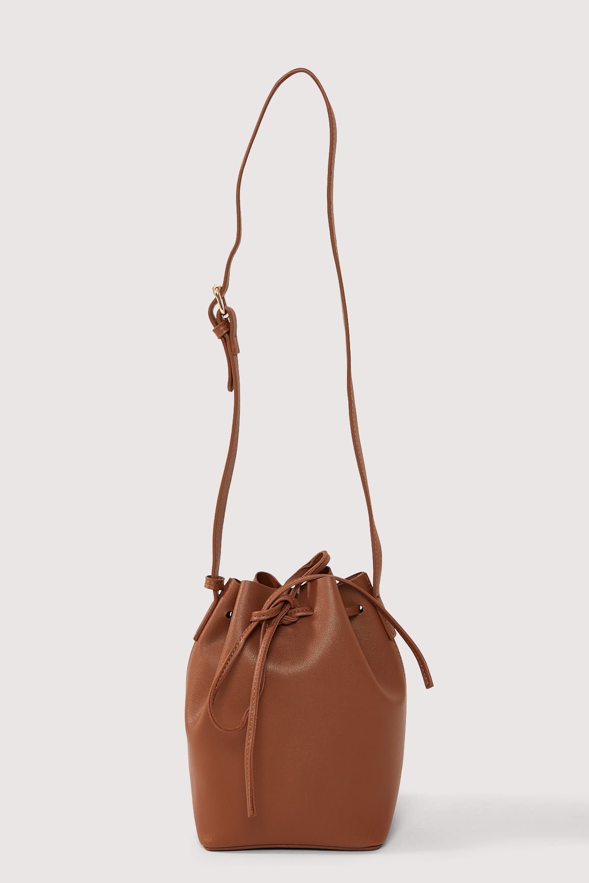 Perfect Stranger Fiora Bow Drawstring Bag Brown