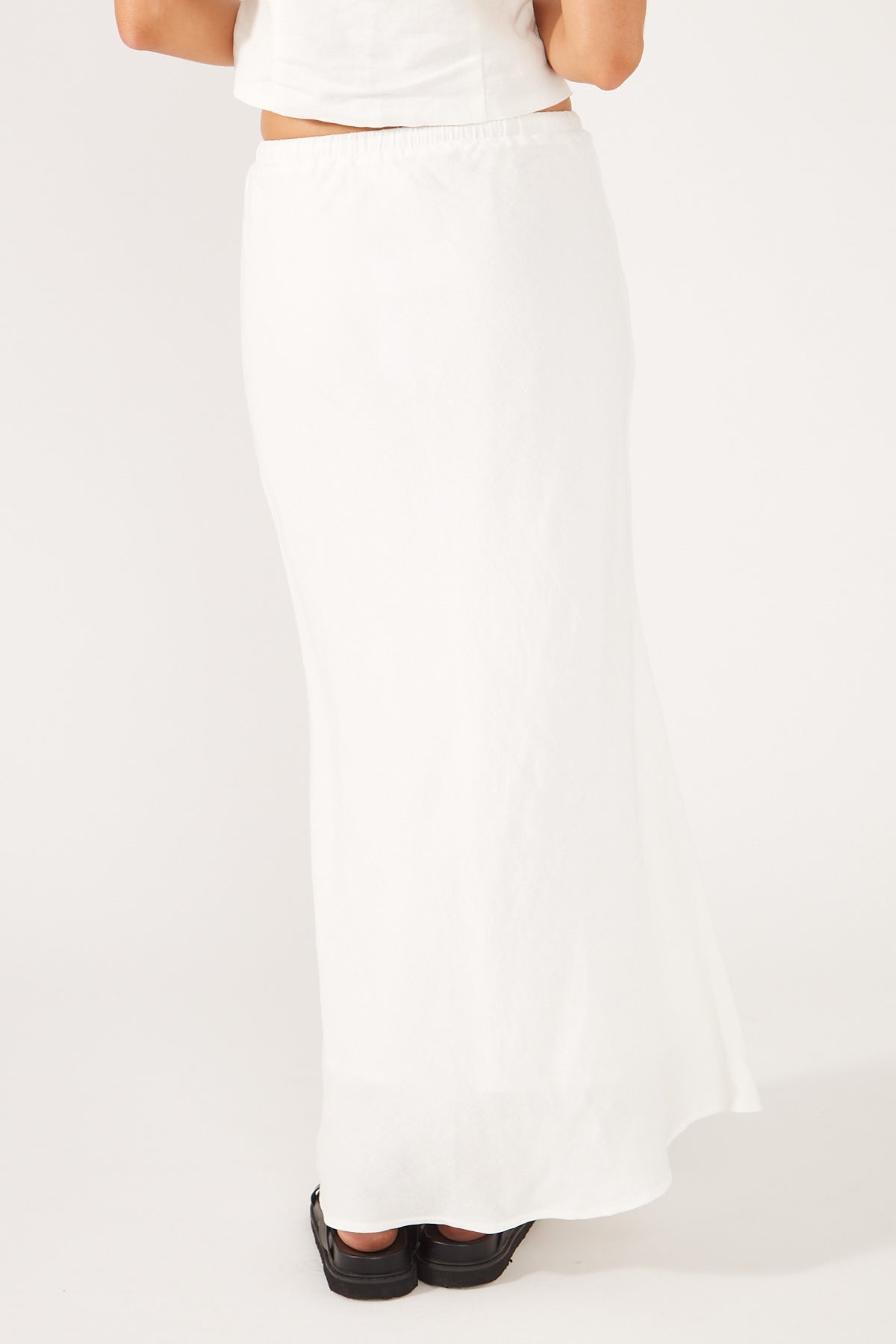 Perfect Stranger Marcella Drawcord Midi Skirt White