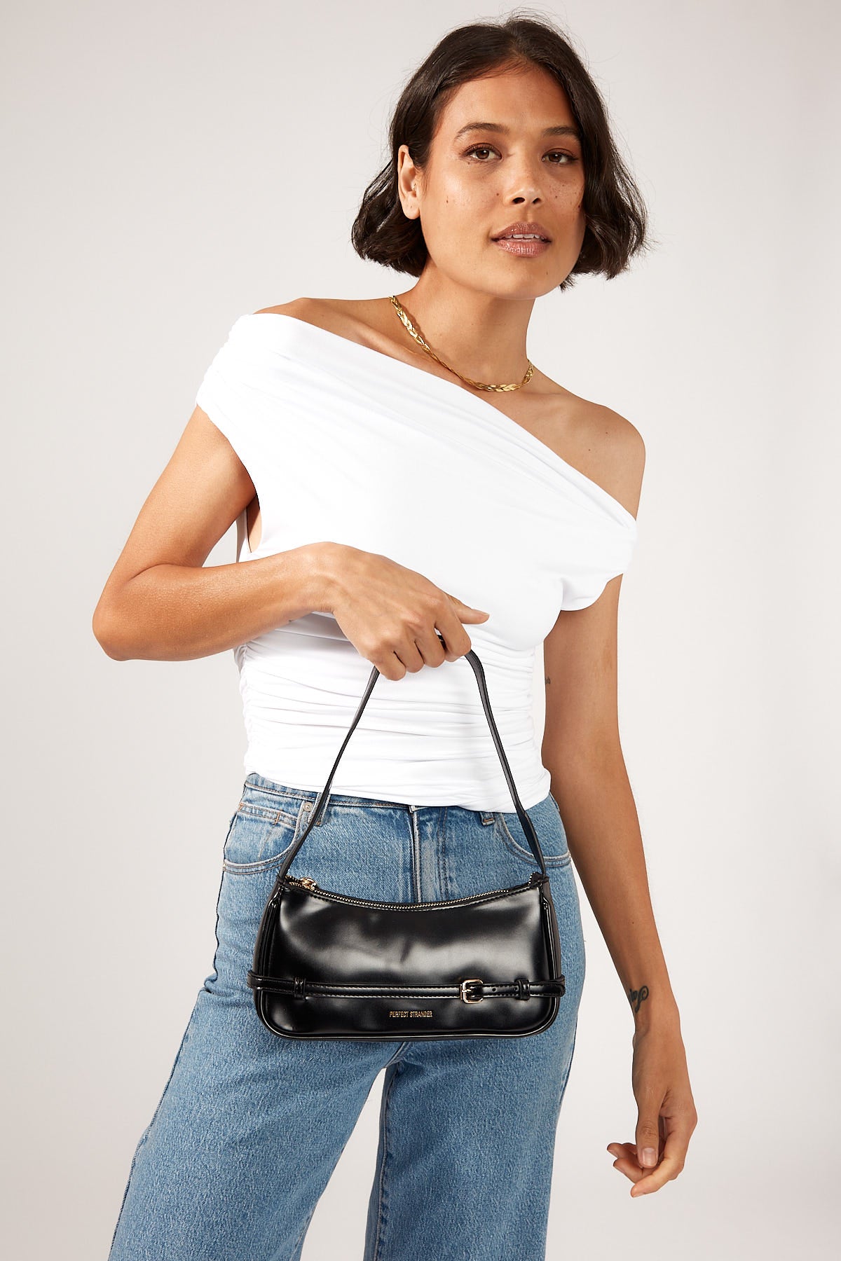 Perfect Stranger Selene Mini Buckle Handbag Black