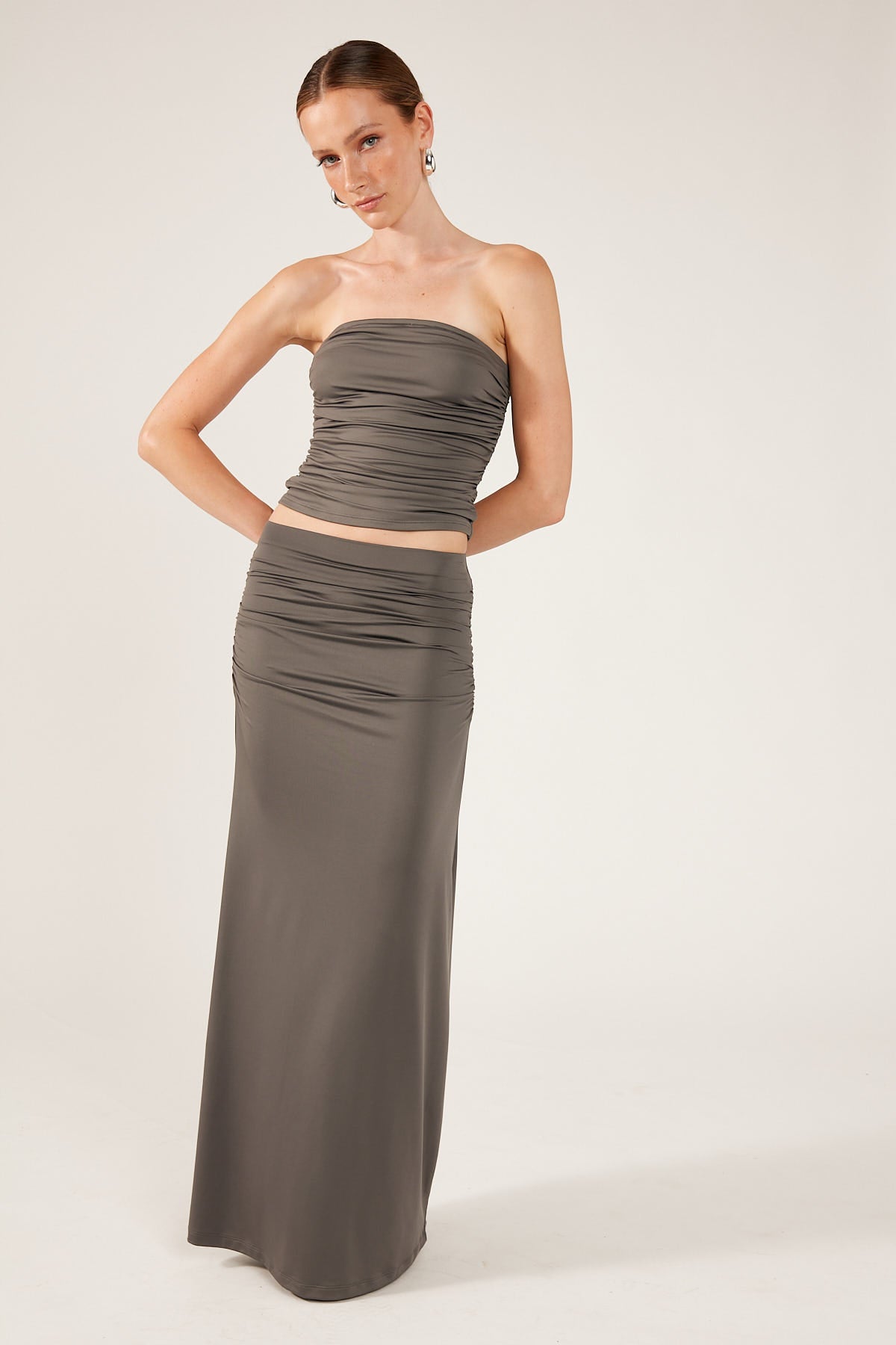 Perfect Stranger CORA STRAPLESS TOP Charcoal