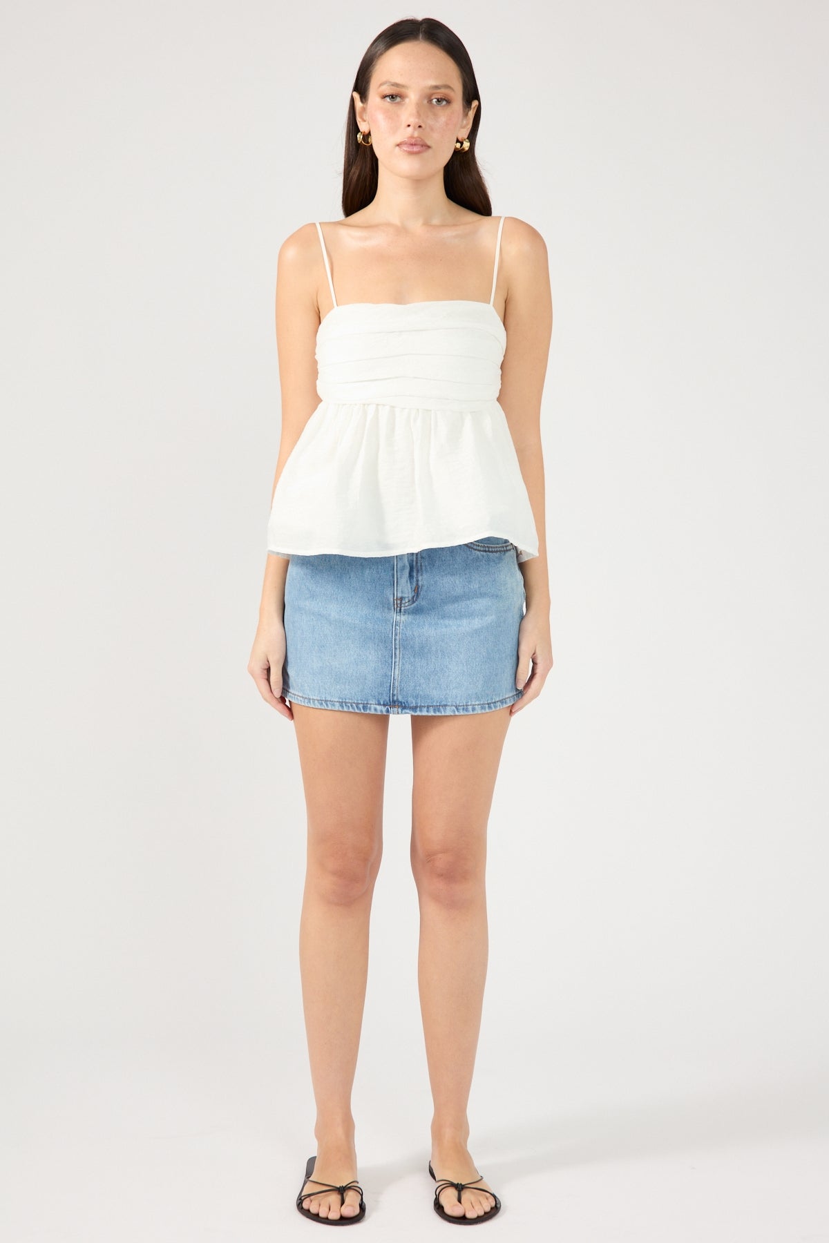 Perfect Stranger FRANCIS MINI DENIM SKIRT Mid Blue Denim