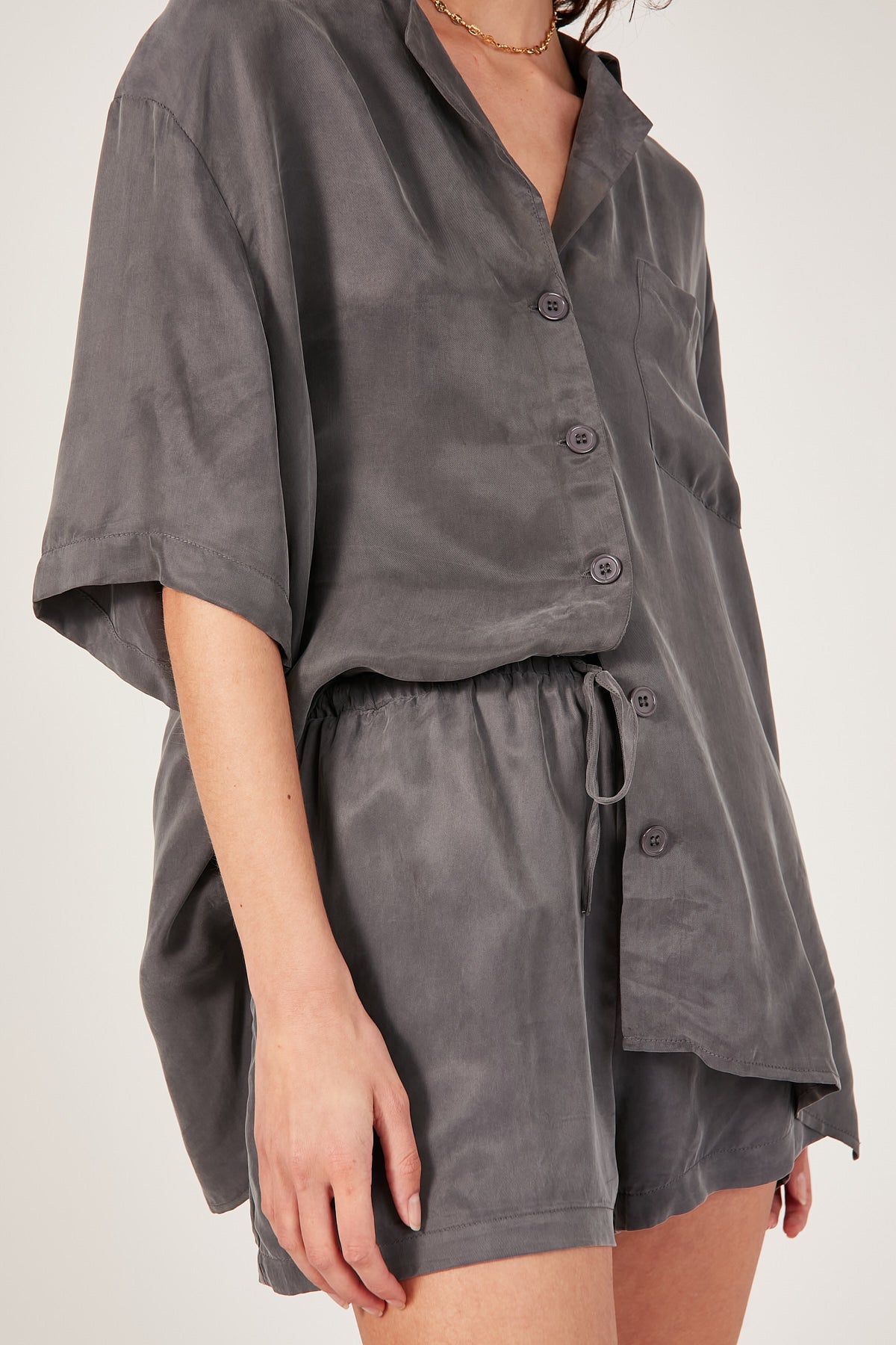 Perfect Stranger Ace Cupro Short Charcoal