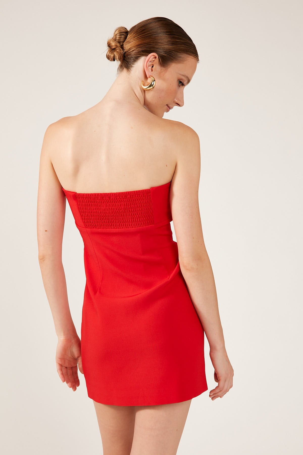 Perfect Stranger Vermilion Strapless Mini Dress Red