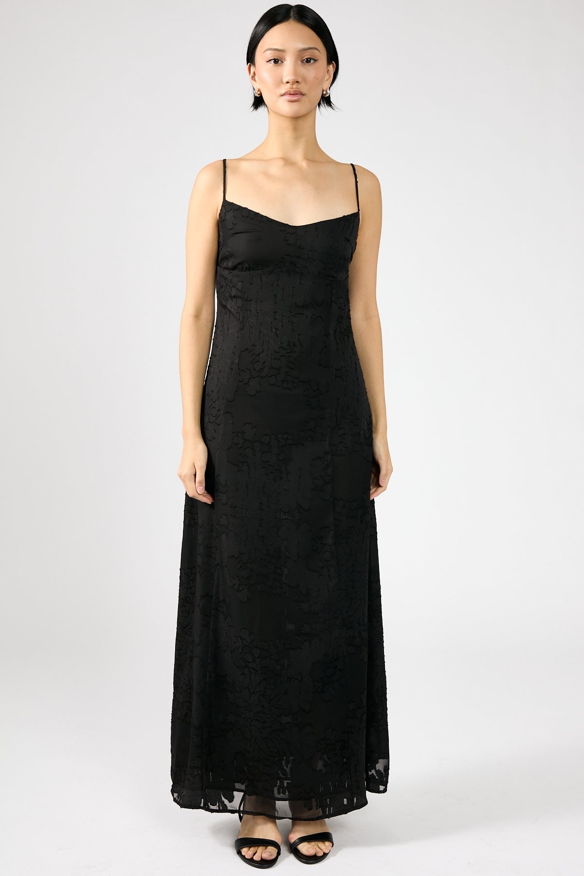 Perfect Stranger Rania Jacquard Maxi Dress Black