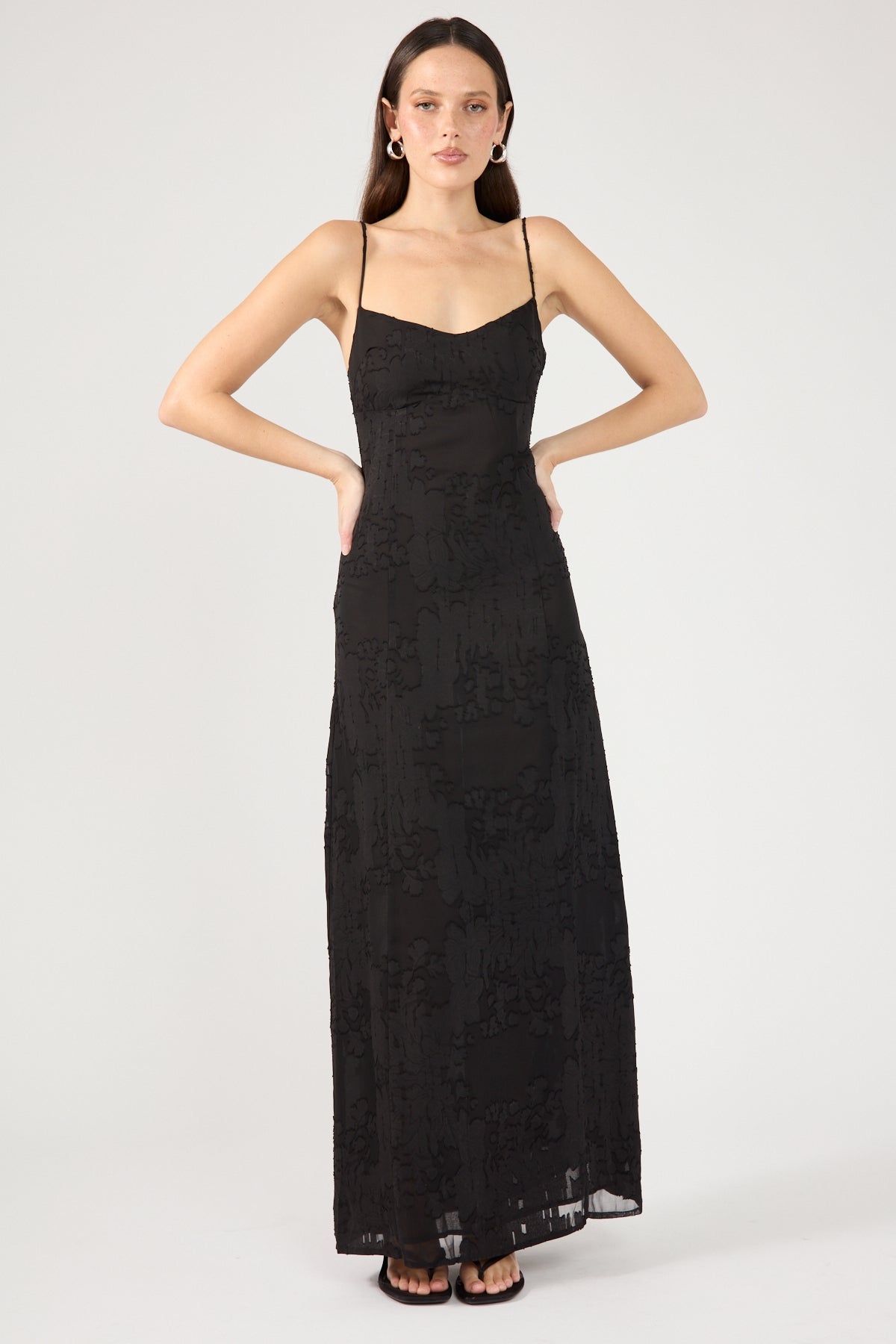 Perfect Stranger Rania Jacquard Maxi Dress Black