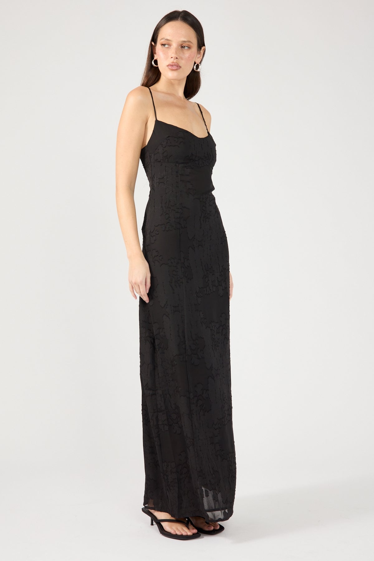 Perfect Stranger Rania Jacquard Maxi Dress Black