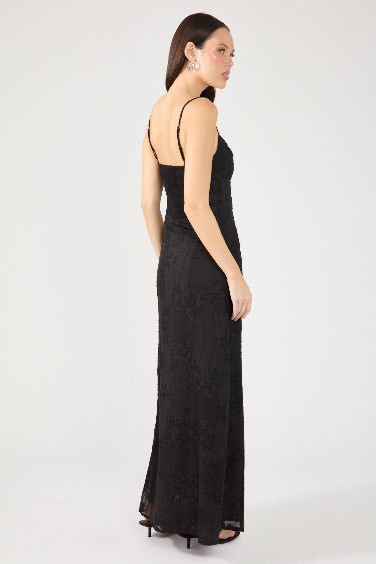 Perfect Stranger Rania Jacquard Maxi Dress Black