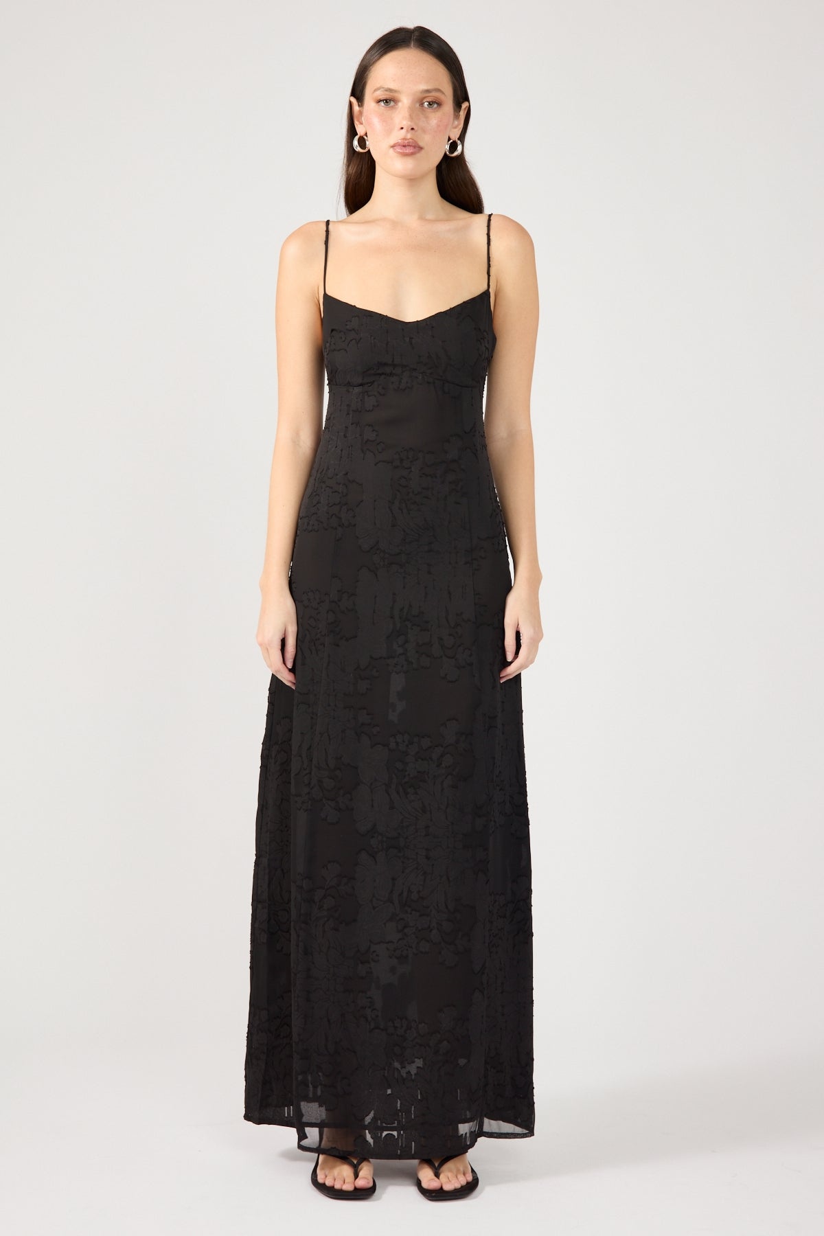 Perfect Stranger Rania Jacquard Maxi Dress Black