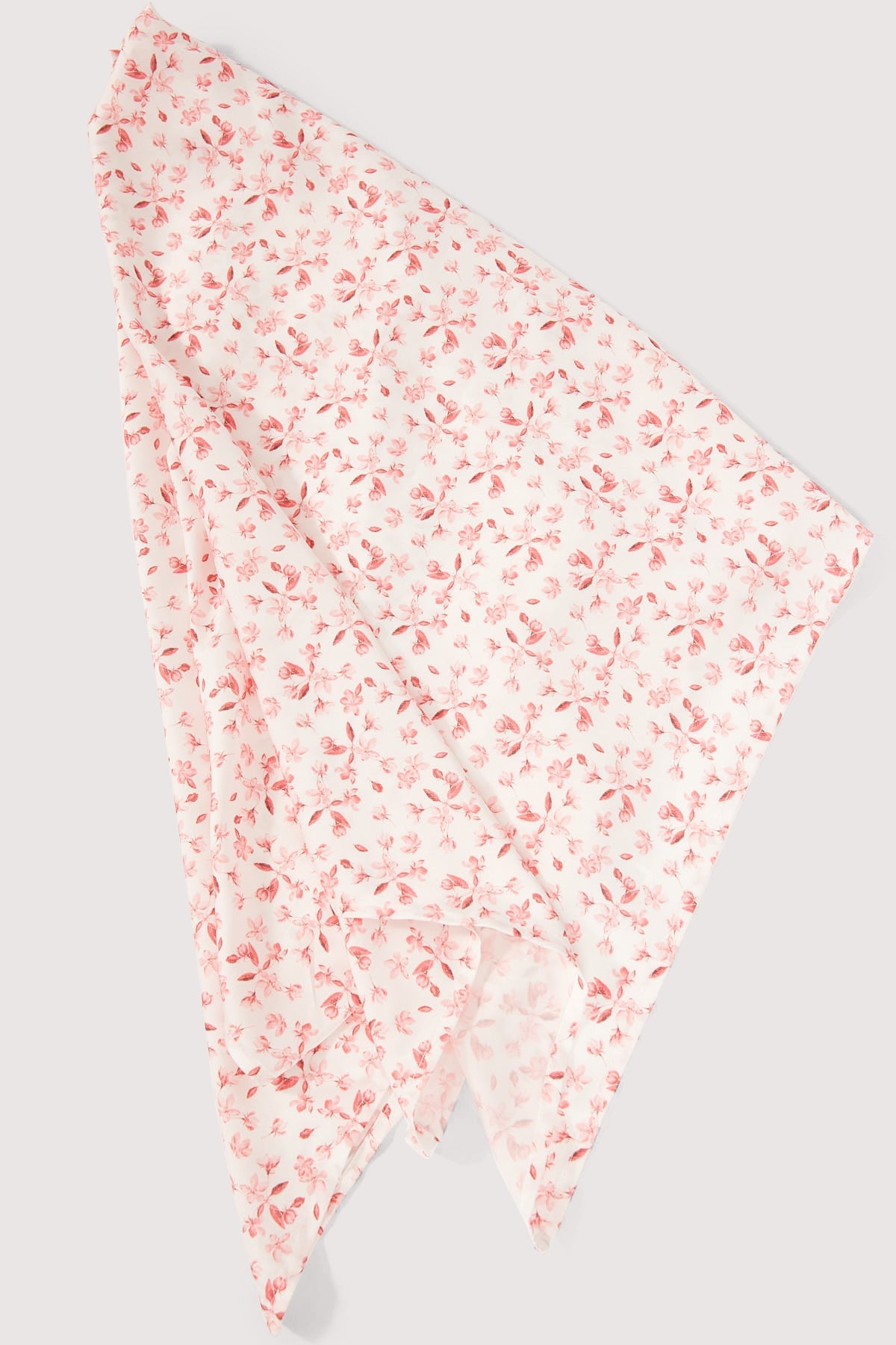 Perfect Stranger Camelia Satin Scarf White Print