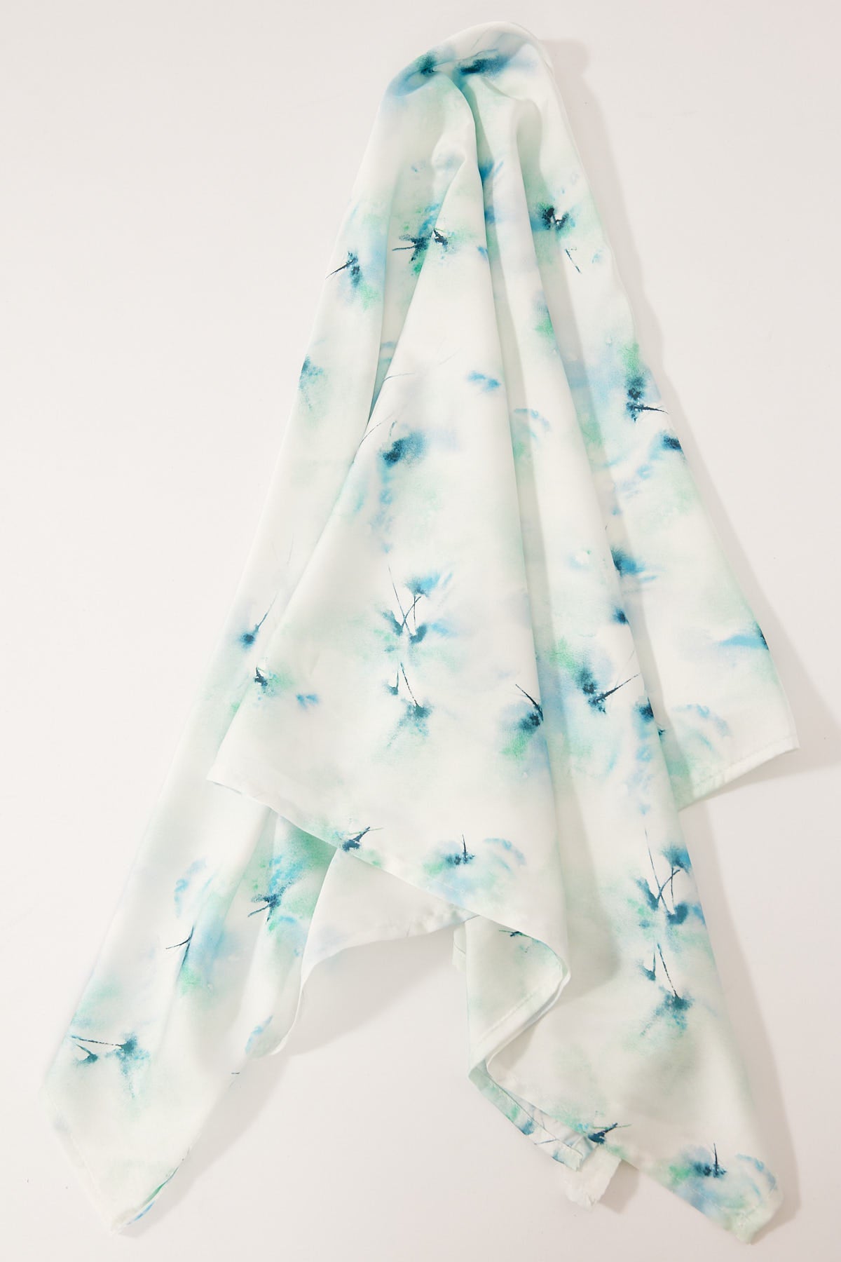 Perfect Stranger Forget Me Nots Satin Scarf Blue Print