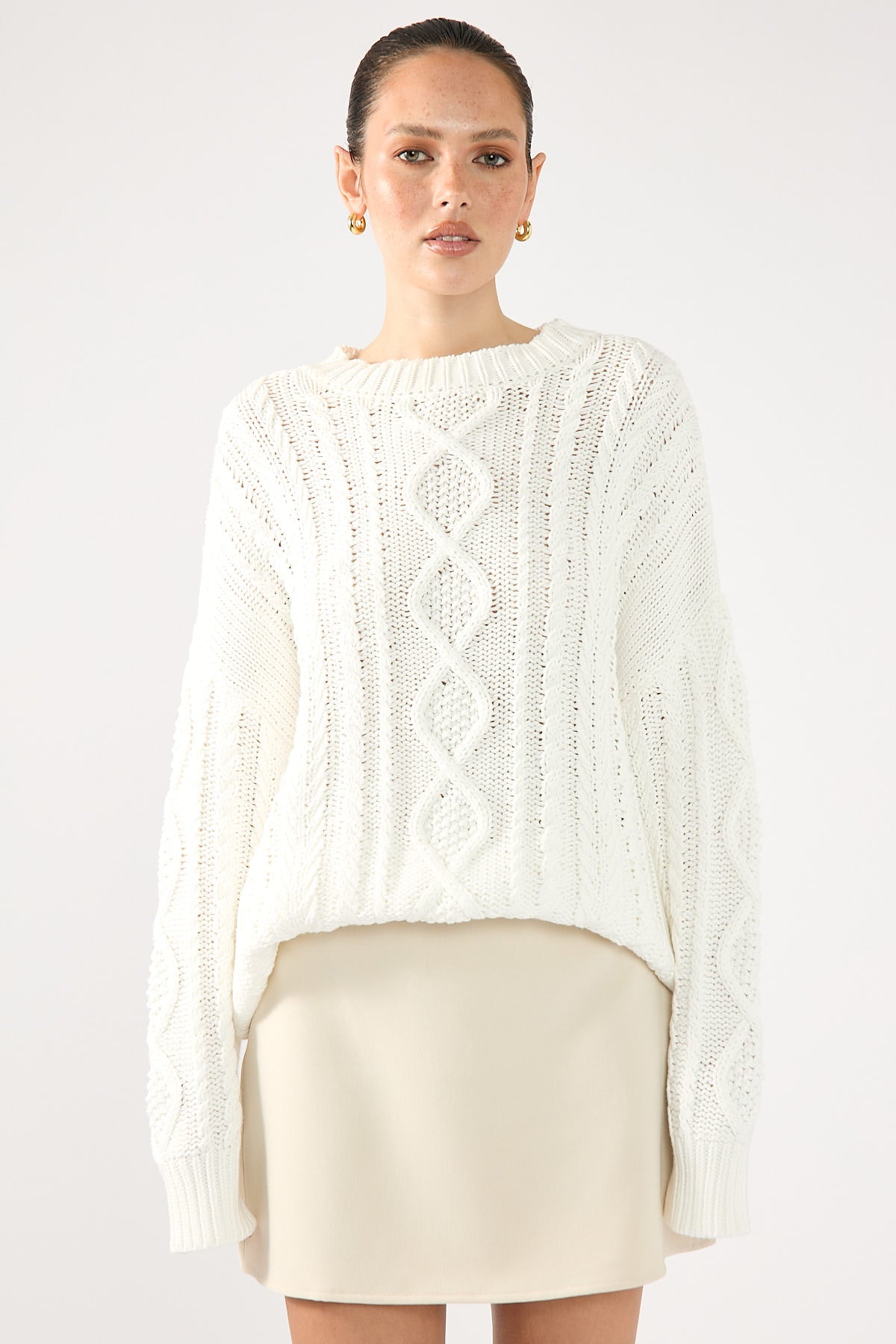 Perfect Stranger Jessna Oversized Cable Knit Cream