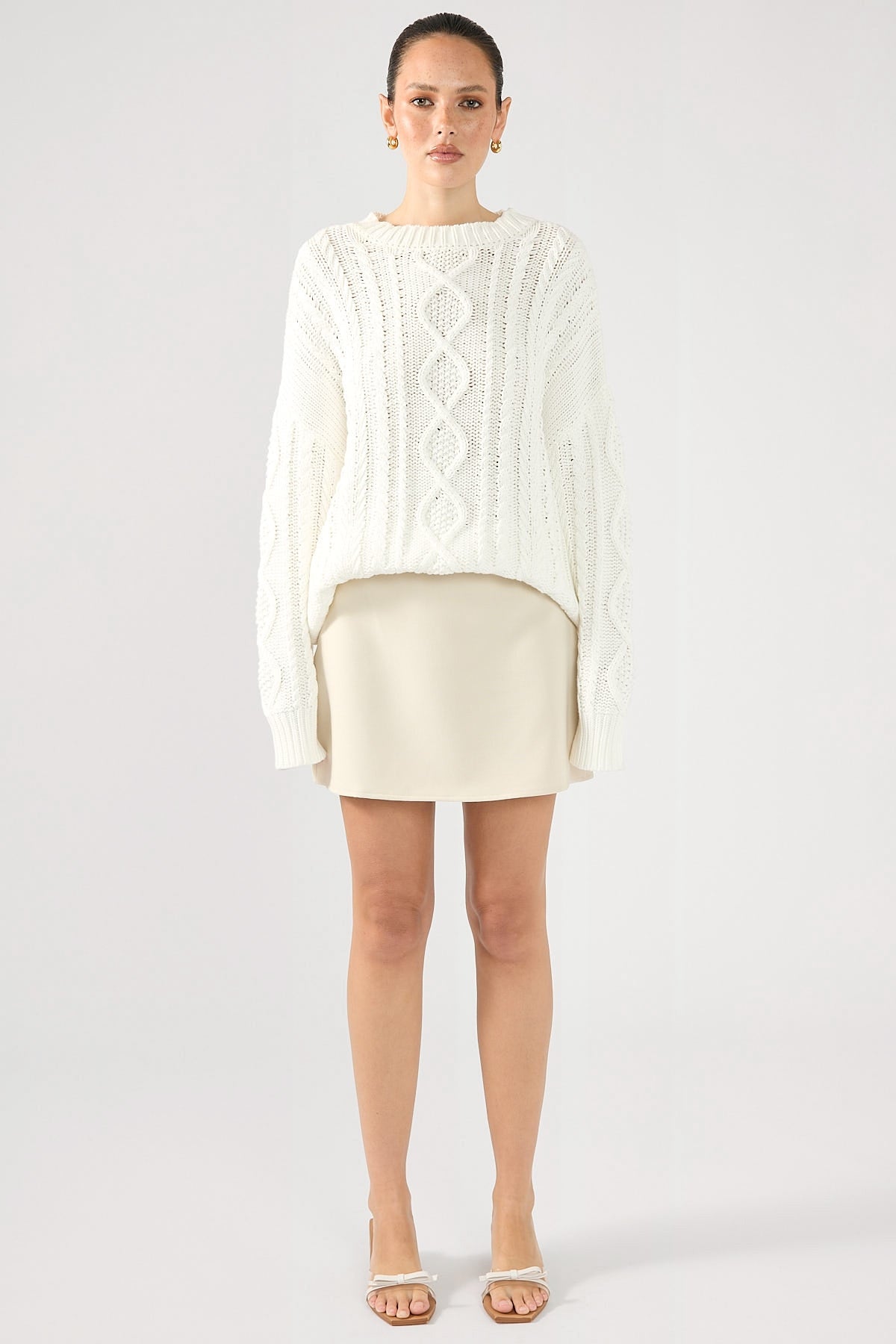 Perfect Stranger Jessna Oversized Cable Knit Cream