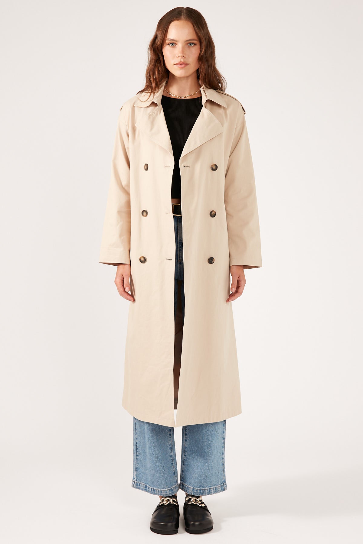 Perfect Stranger Alexa Trench Coat Nude