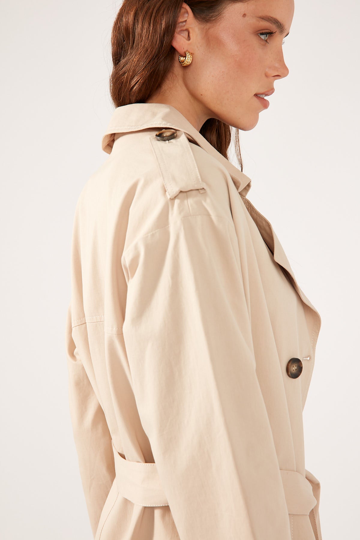 Perfect Stranger Alexa Trench Coat Nude