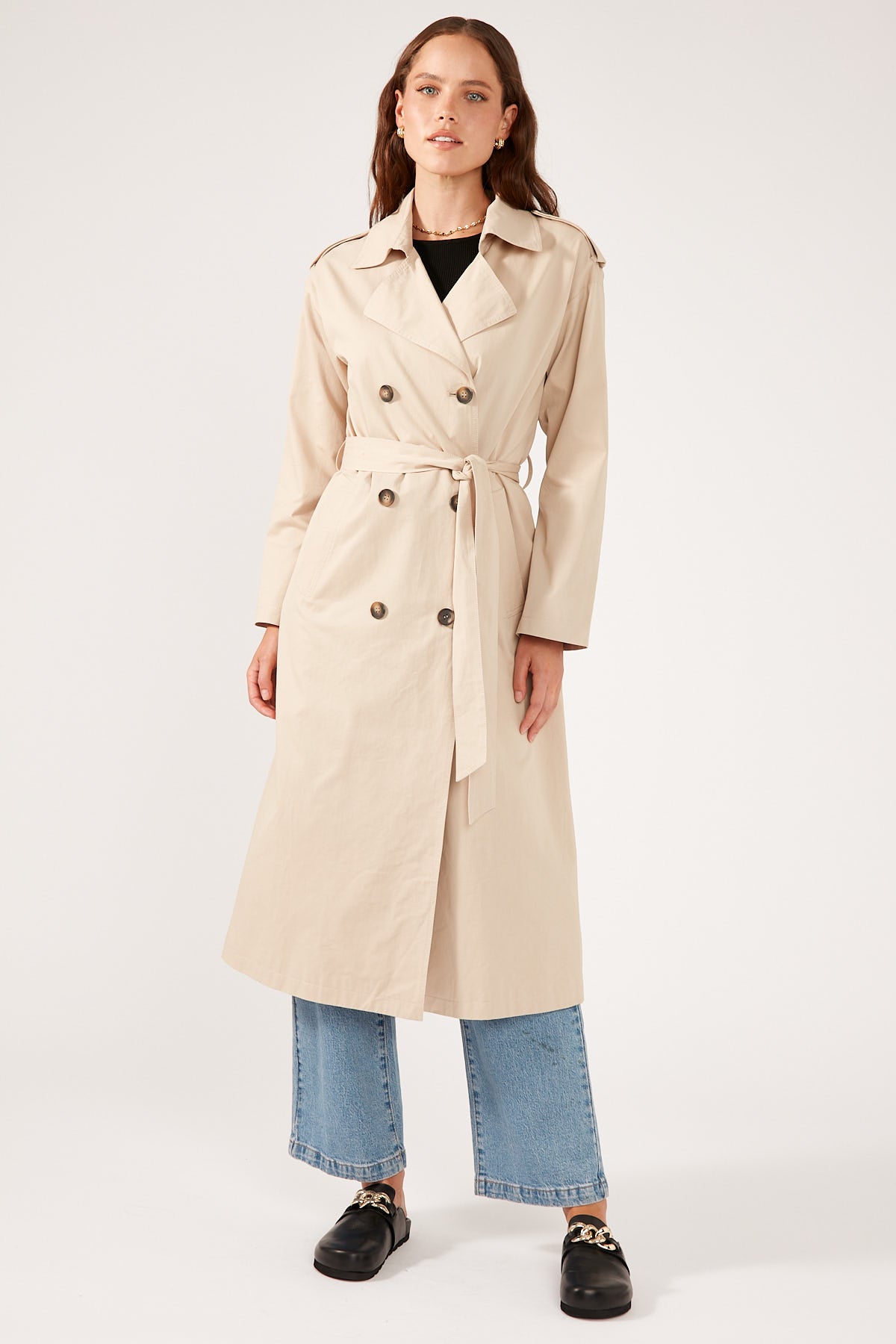 Perfect Stranger Alexa Trench Coat Nude