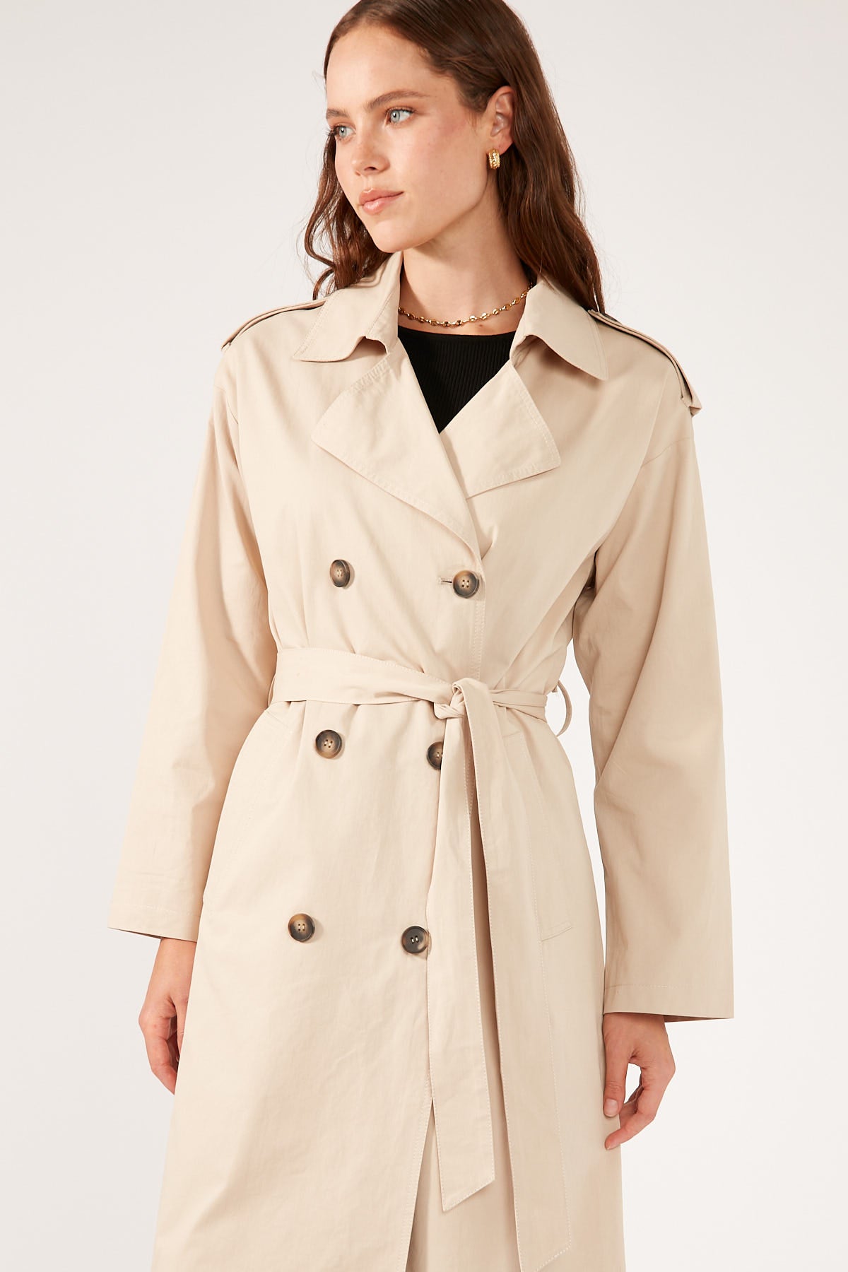 Perfect Stranger Alexa Trench Coat Nude