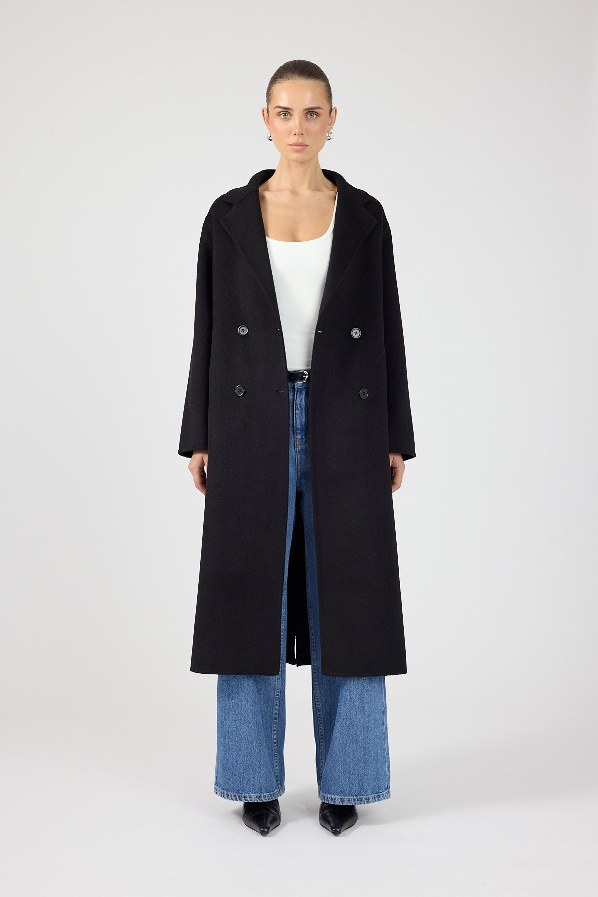 Perfect Stranger Asher Long Line Coat Black