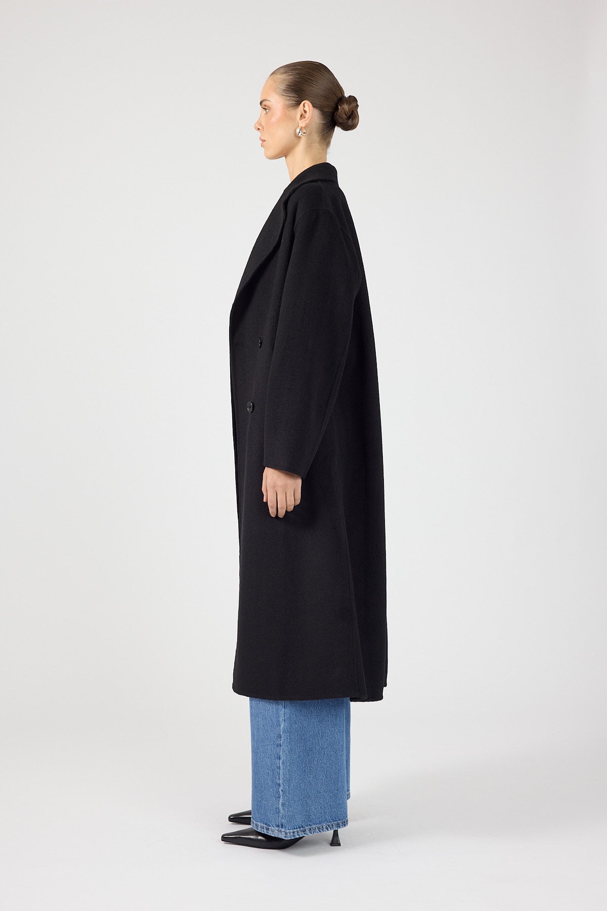 Perfect Stranger Asher Long Line Coat Black