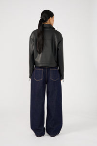 Perfect Stranger Kandice PU Zip Up Jacket Black