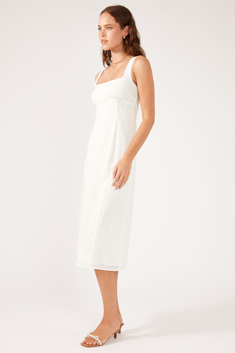 Perfect Stranger Love Song Broderie Midi Dress White