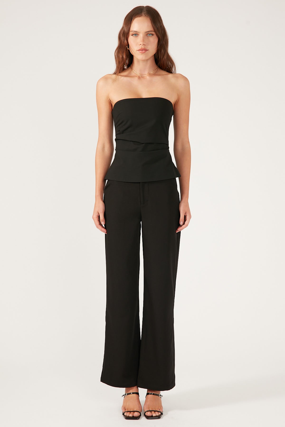 Perfect Stranger Monica Draped Tube Top Black