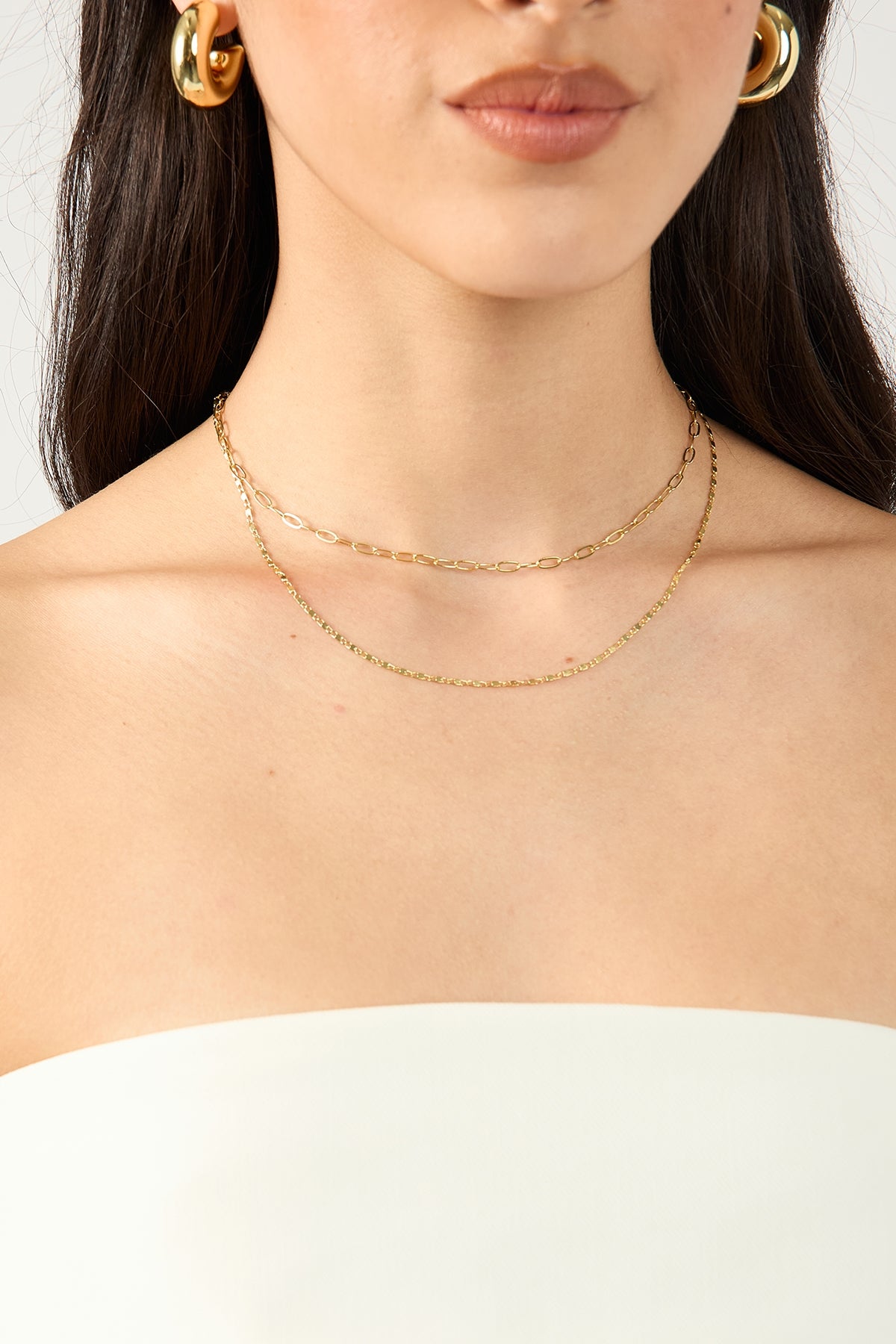 Perfect Stranger Ophelie Chain Necklace 2 Pack 18k Gold Plated