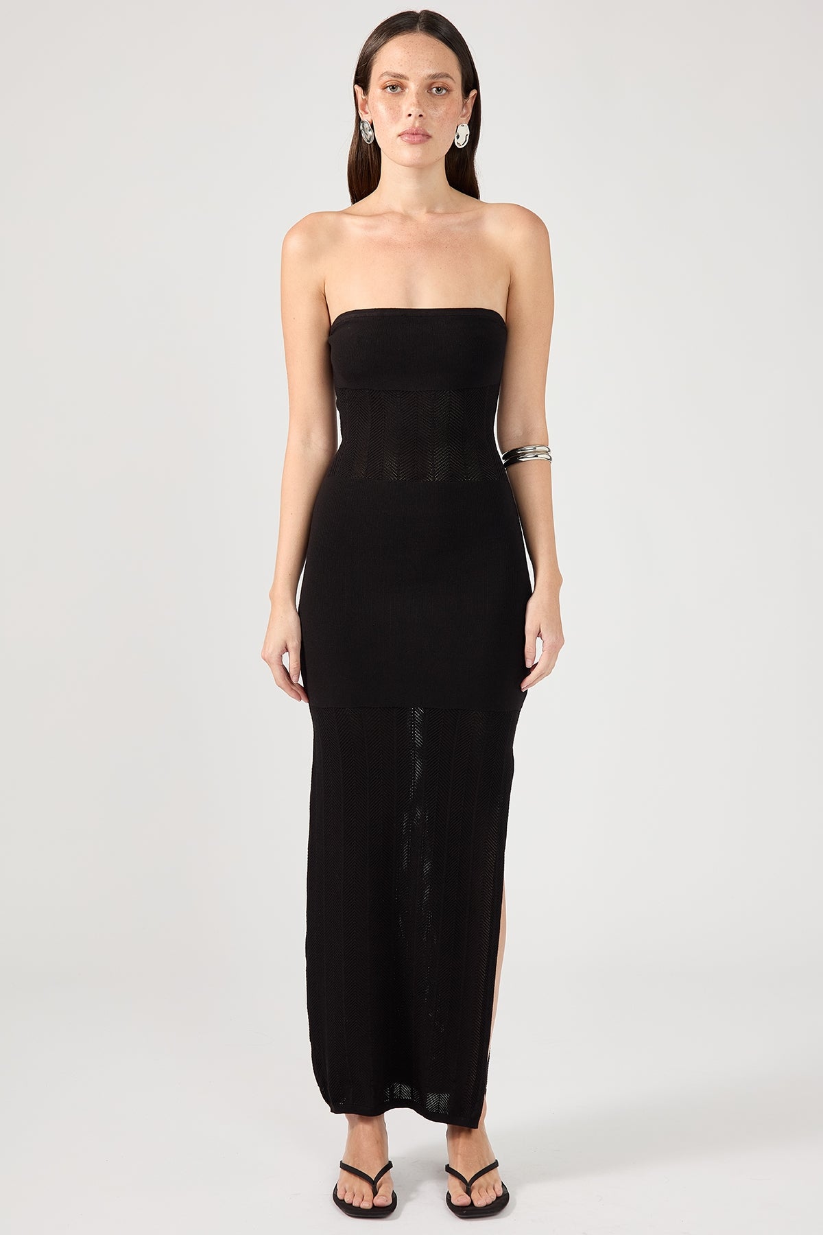 Perfect Stranger IMOGEN STRAPLESS KNIT MAXI DRESS Black