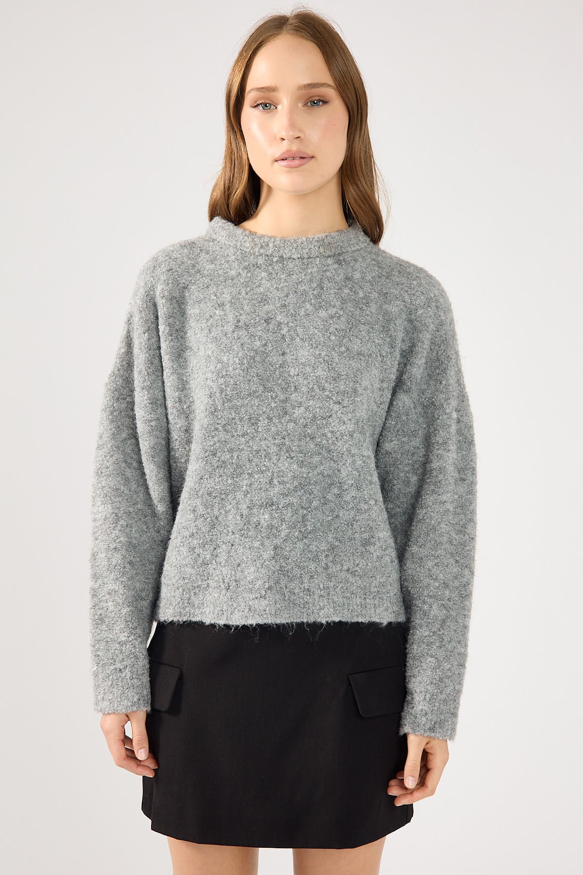Perfect Stranger Aspen Boucle Basic Sweater Grey