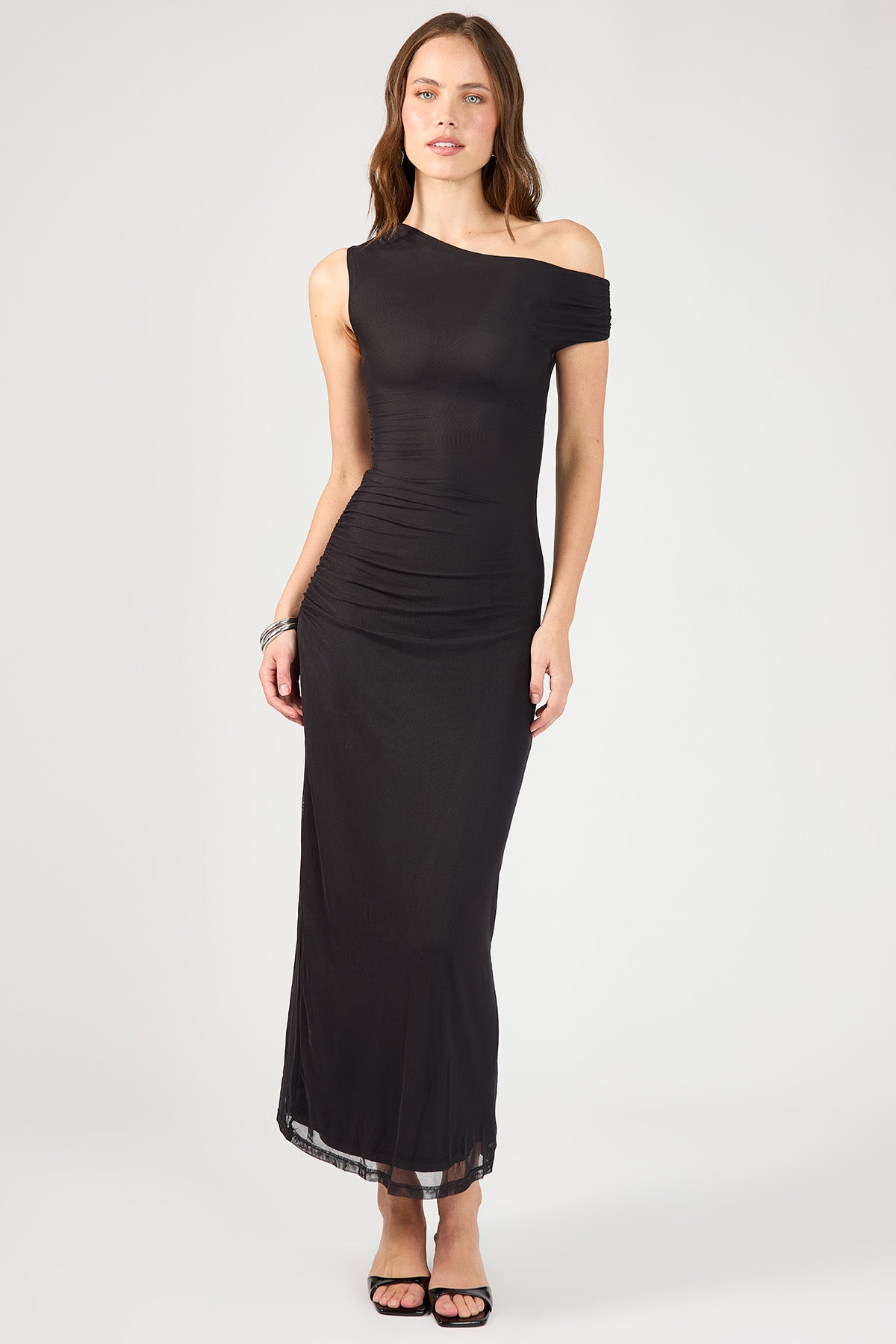 Perfect Stranger Diane Ruched Maxi Dress Charcoal