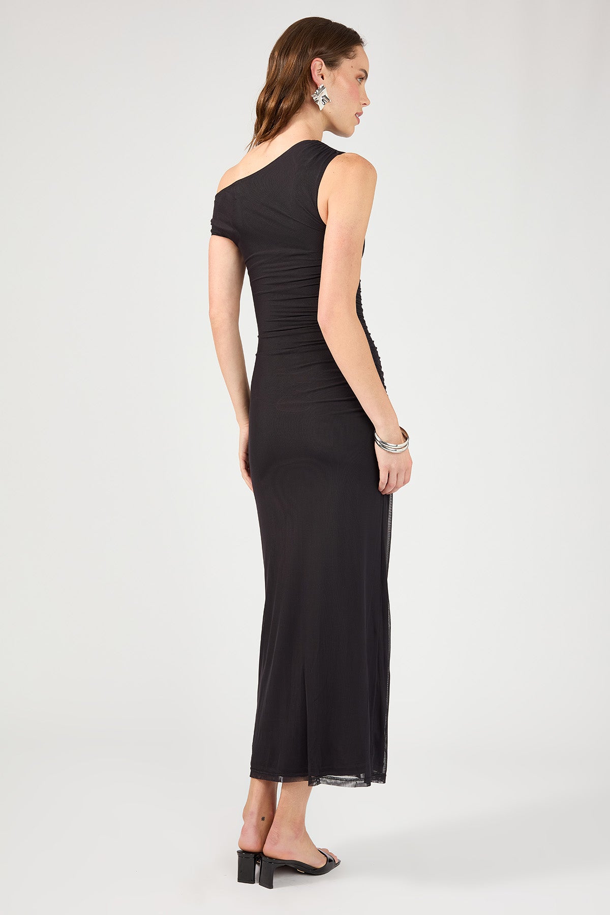 Perfect Stranger Diane Ruched Maxi Dress Charcoal