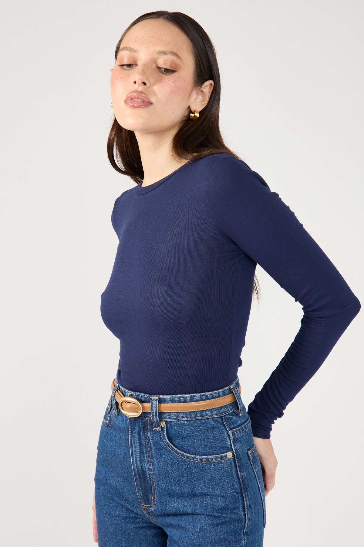 Perfect Stranger Long Sleeve Top Blue