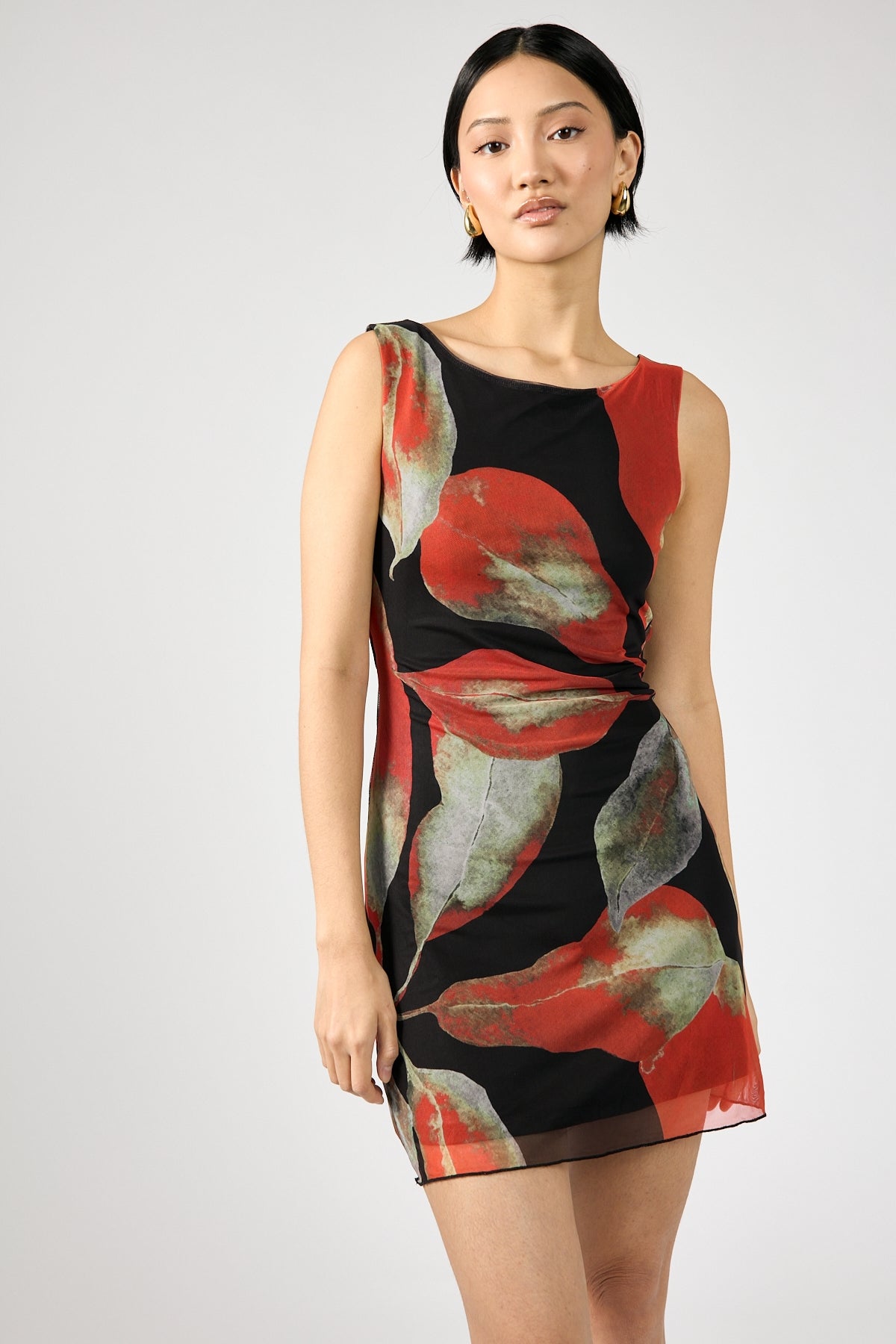 Perfect Stranger Bromeliad Dream Backless Mini Dress Black Print